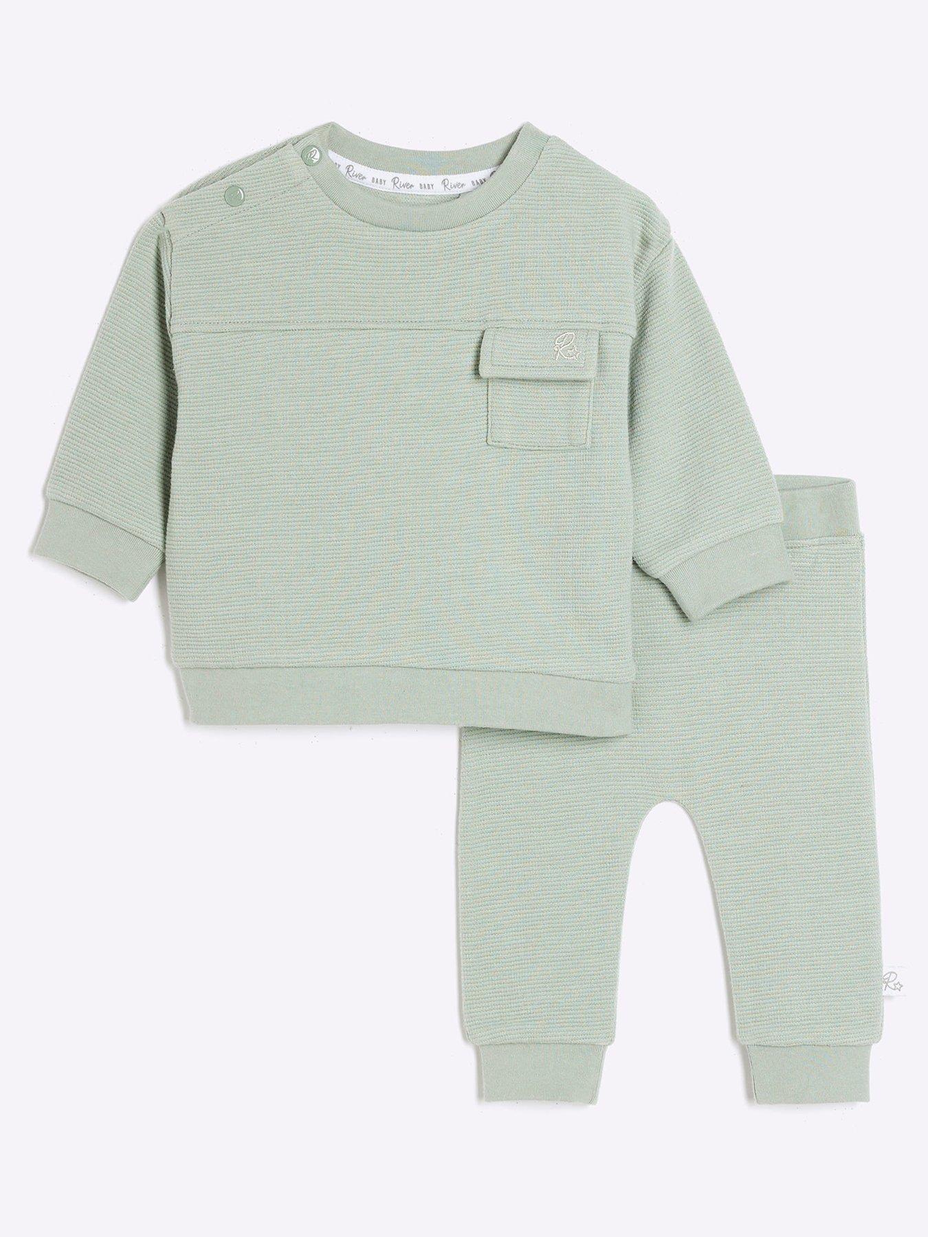 undefined Boys Ottoman Sweat And Leggings Set - Khaki