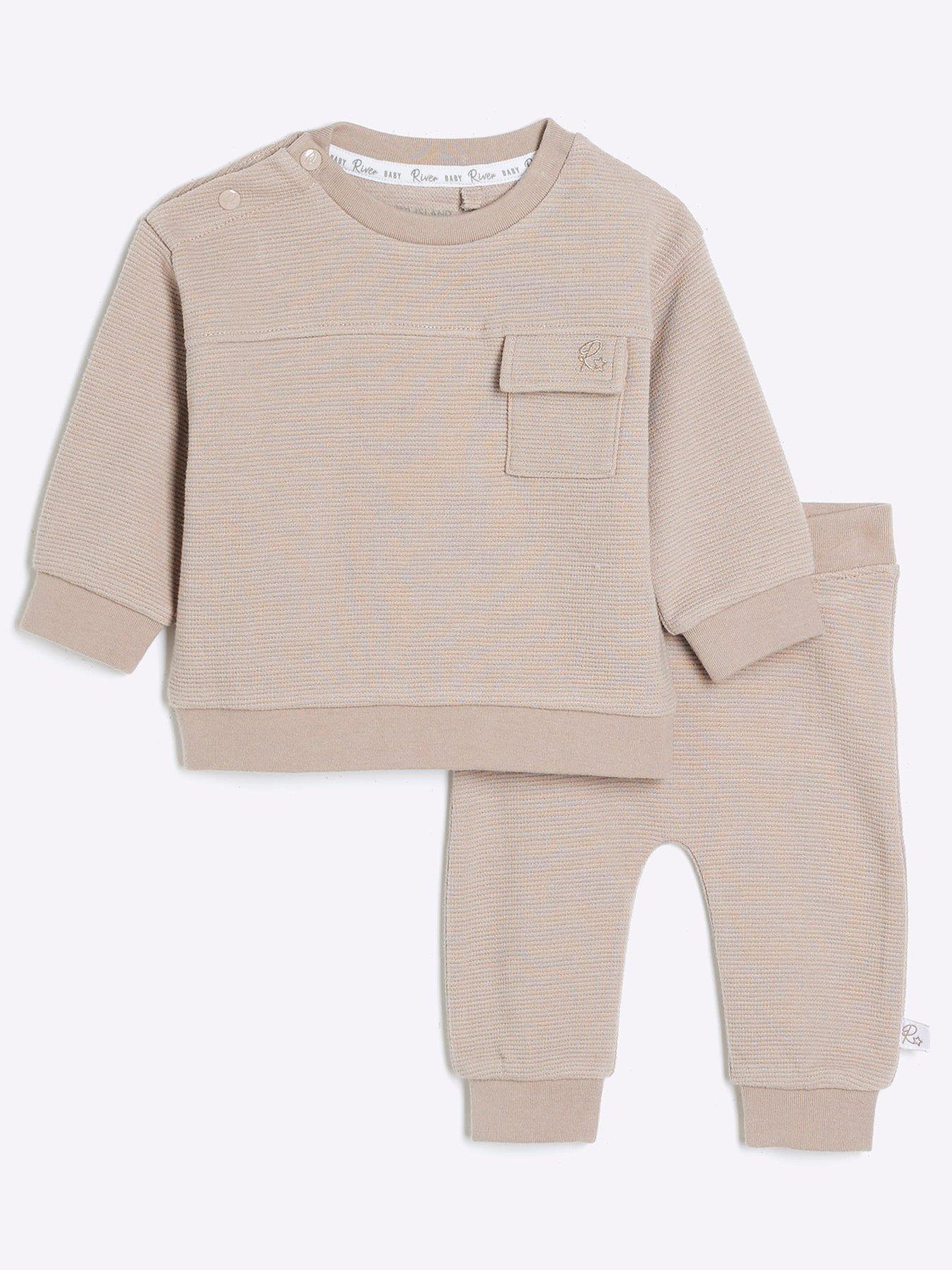 River Island Baby Baby Boys Ottoman Sweat And Legging - Beige