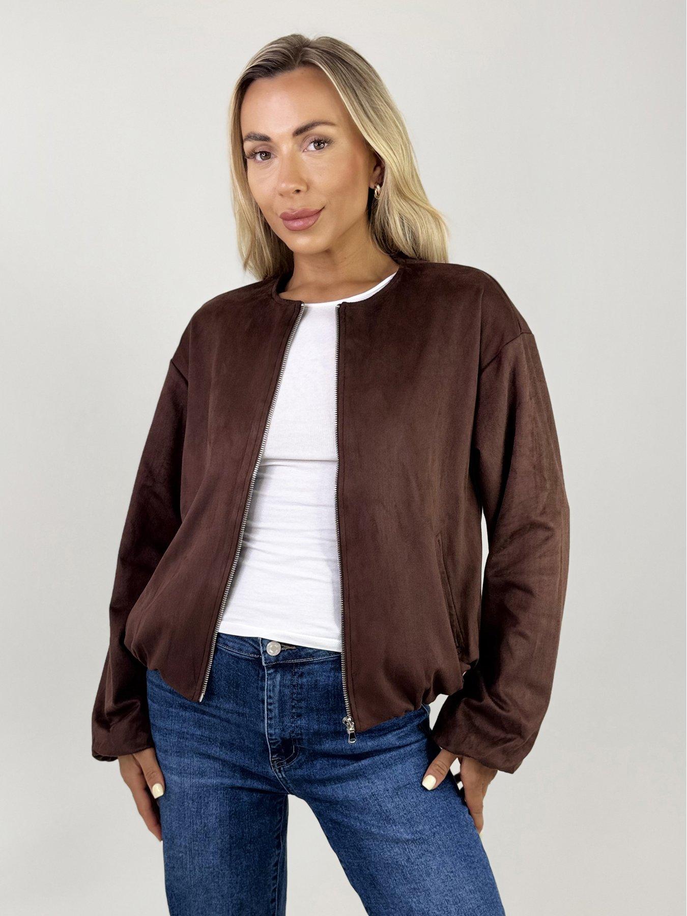 AX Paris Chocolate Blouson Jacket - Brown