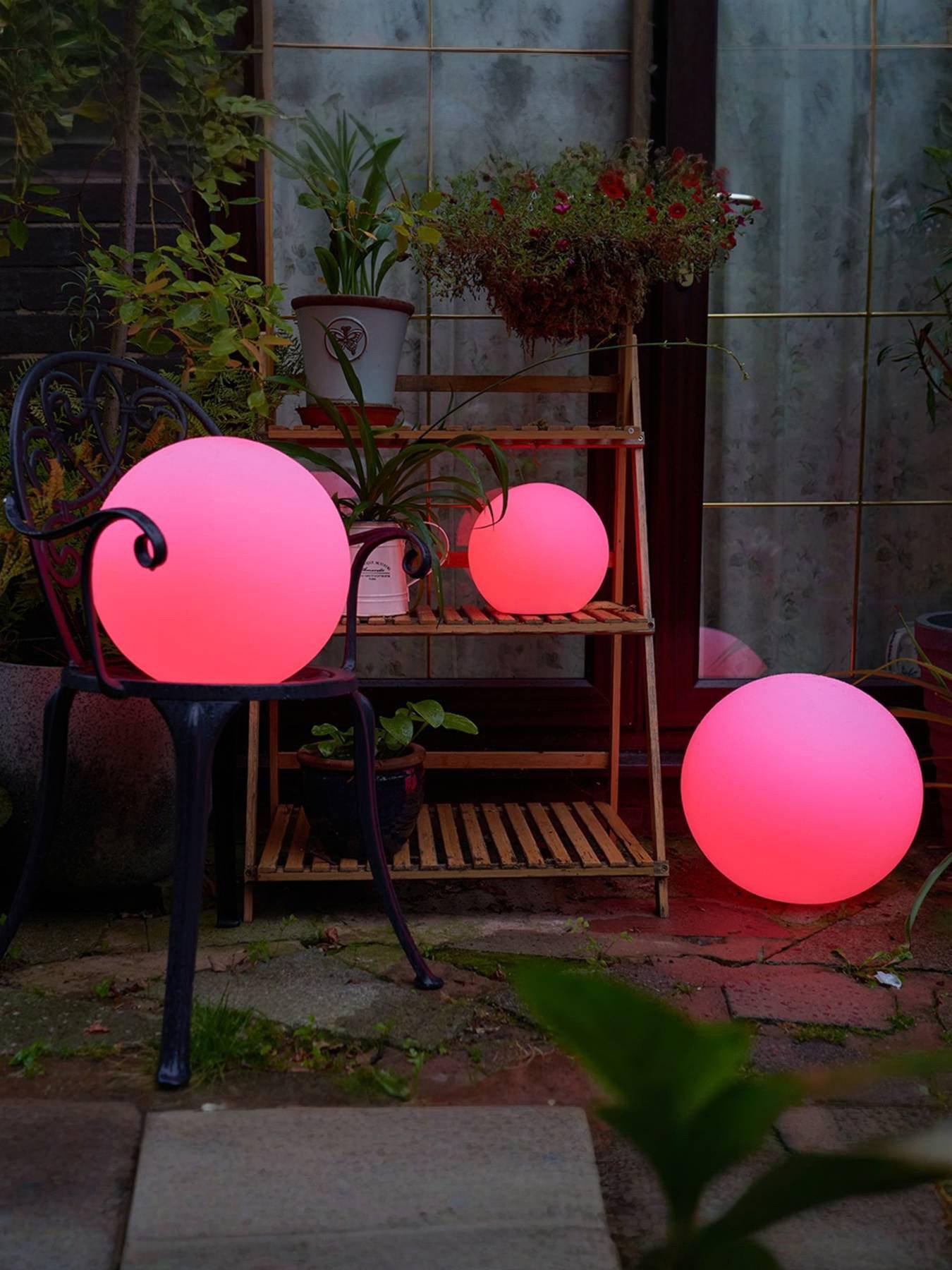 undefined Toka Pair of Colour Changing Rechargeable Ball Lights with Remote Control