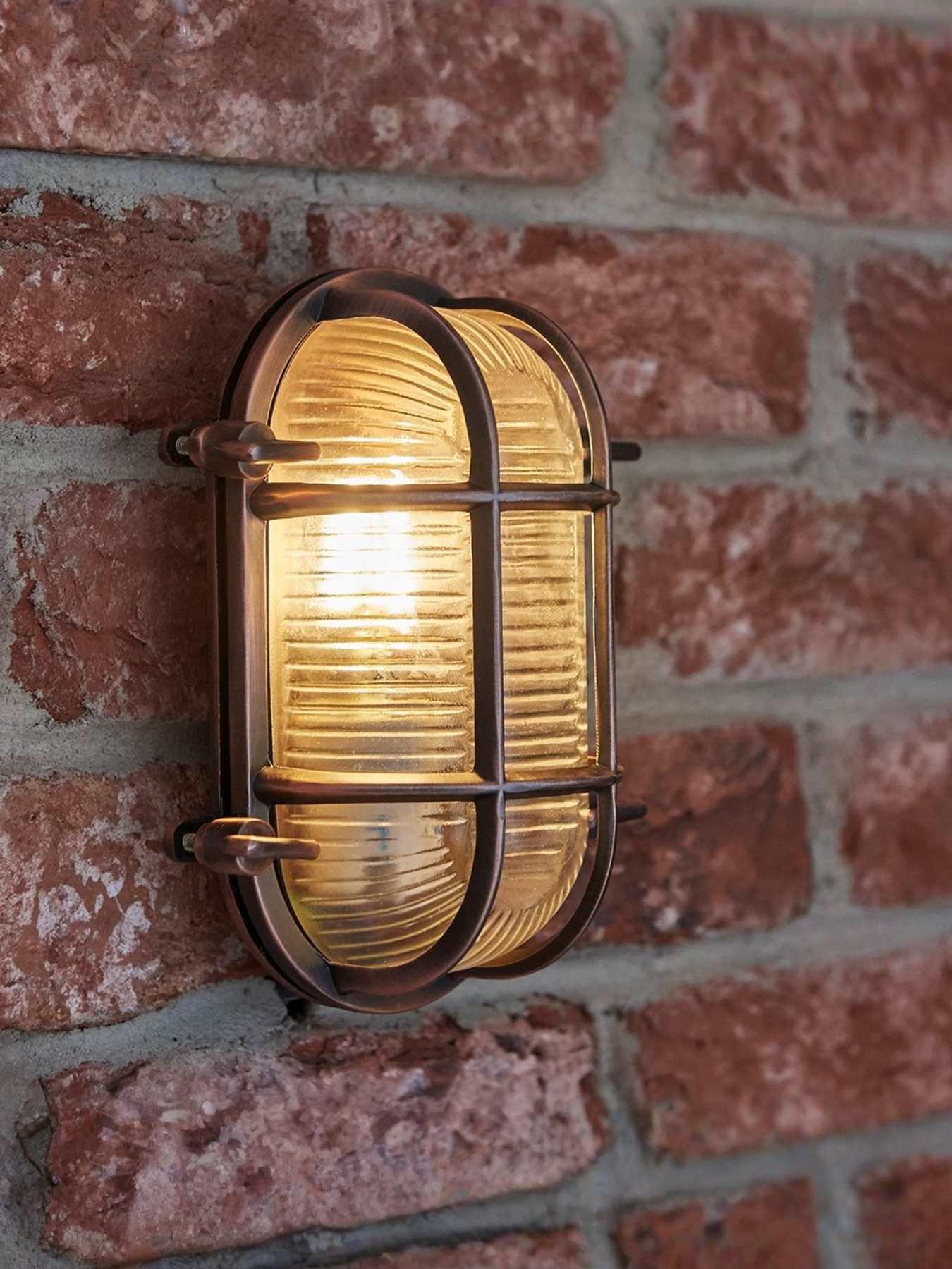 Image 1 of 5 of ValueLights Bow IP64 Oval Copper Nautical Bulkhead