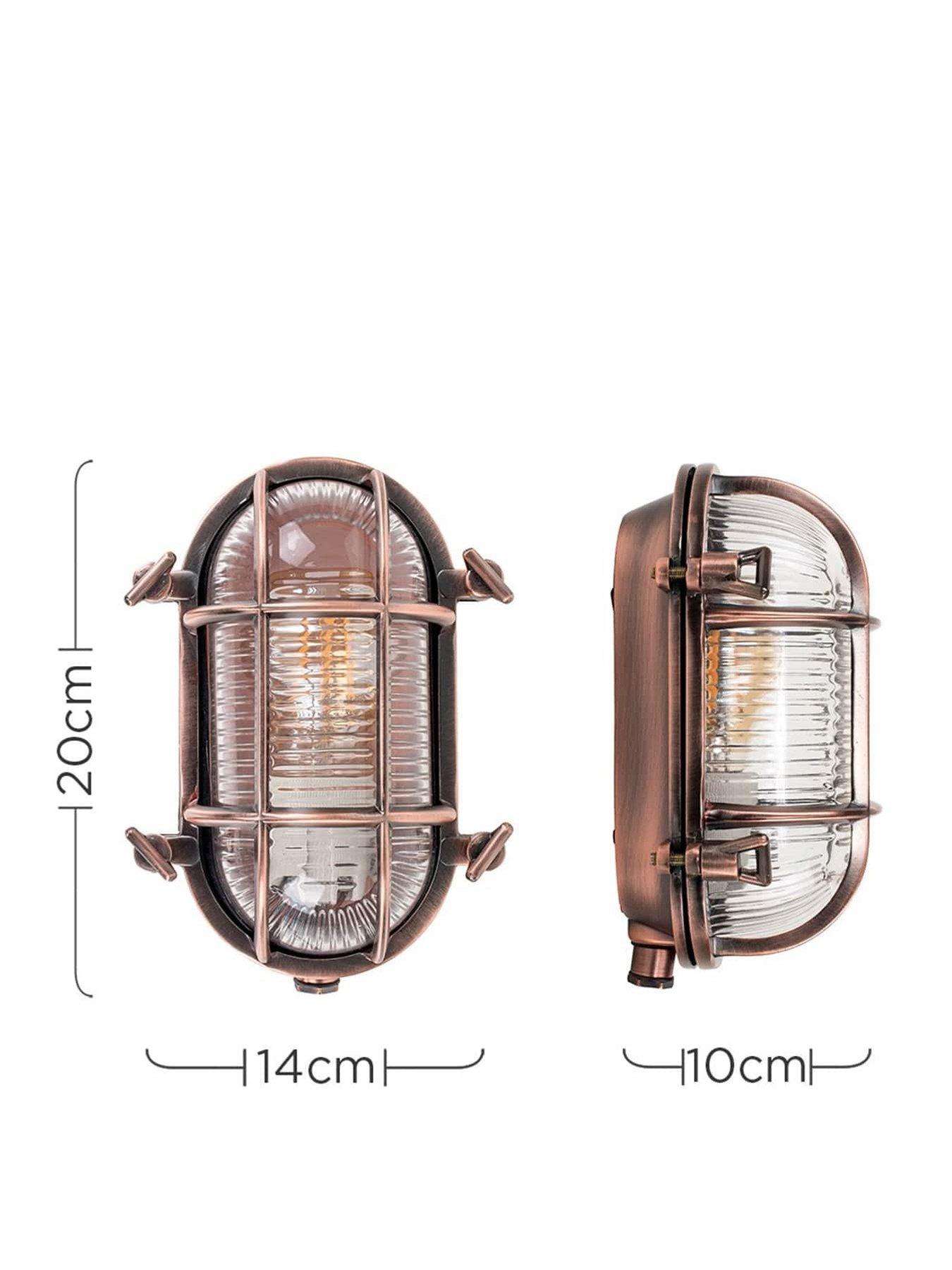 Image 3 of 5 of ValueLights Bow IP64 Oval Copper Nautical Bulkhead