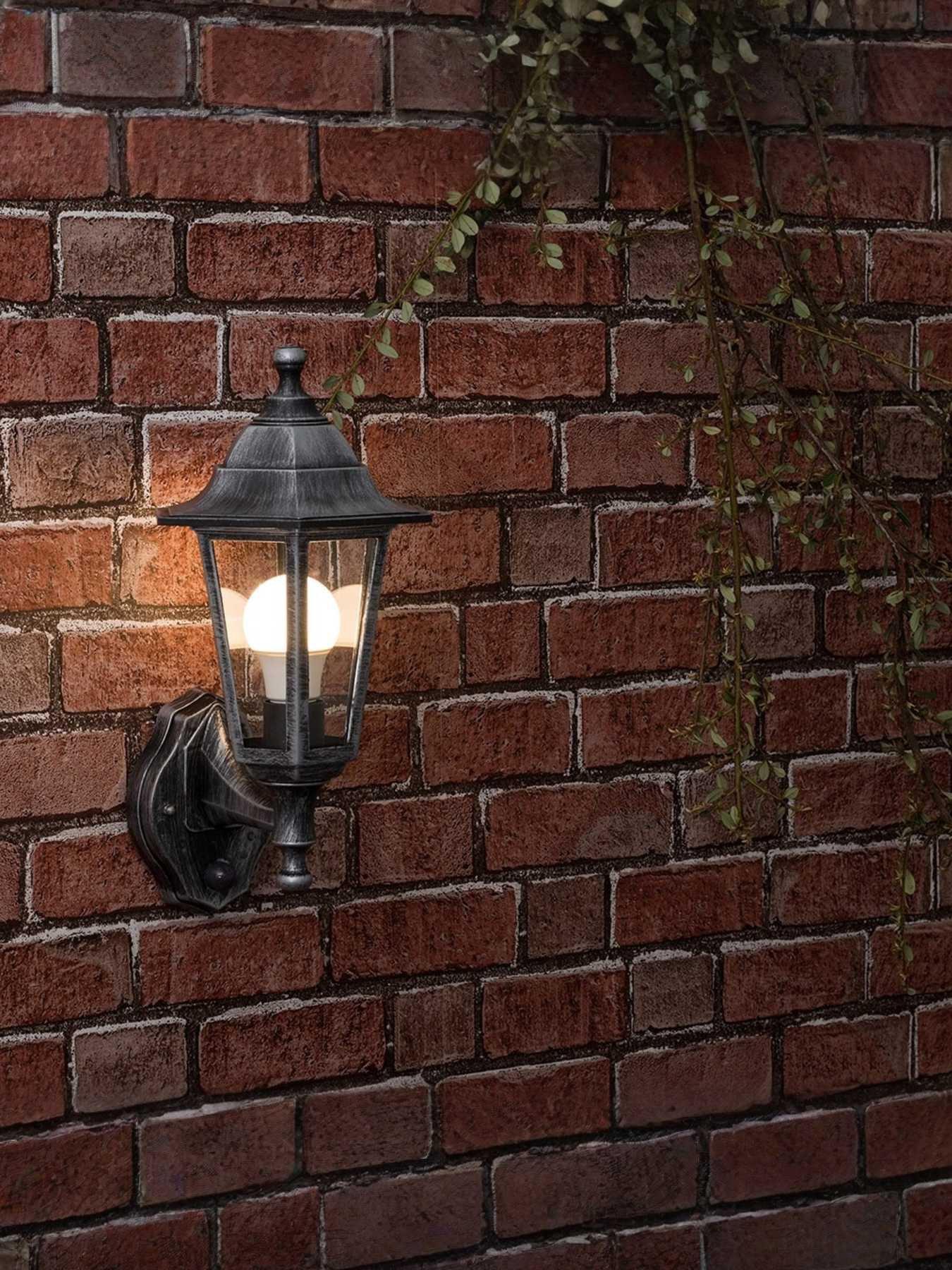 undefined Mayfair Black Silver IP44 PIR Sensor Outdoor Wall Lantern