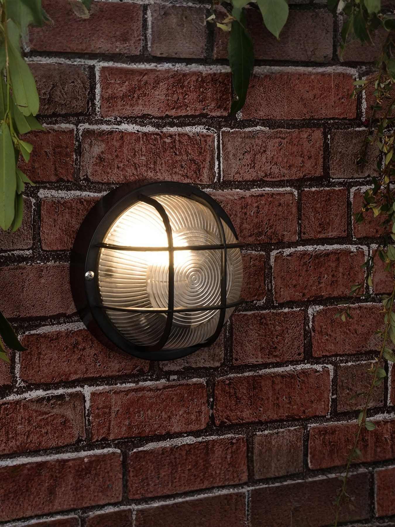 undefined Pendle Black IP44 Round Bulkhead Wall Light