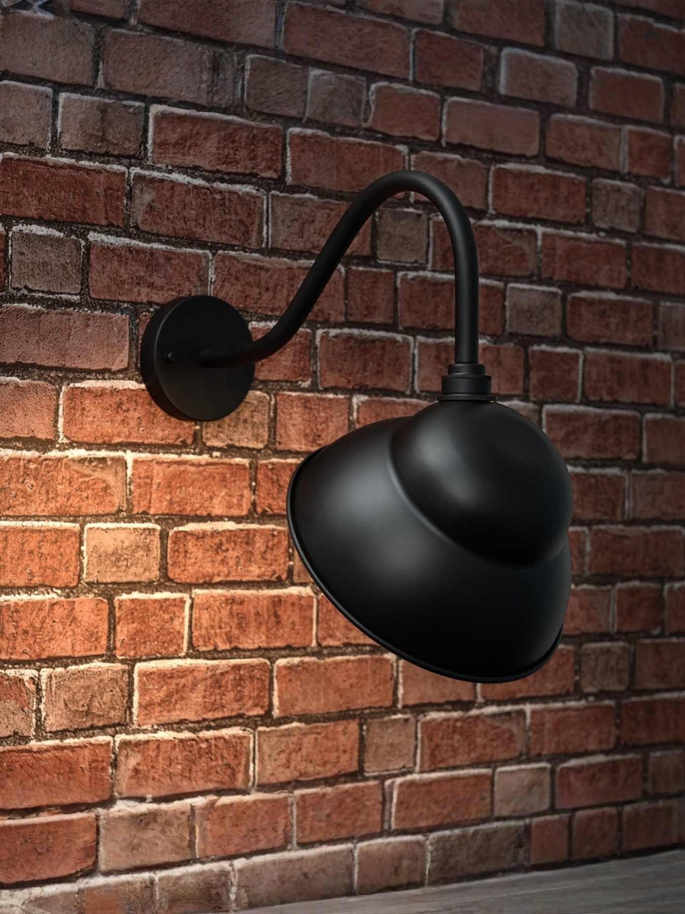 ValueLights Porter Black Swan Neck Traditional Pub Wall Light