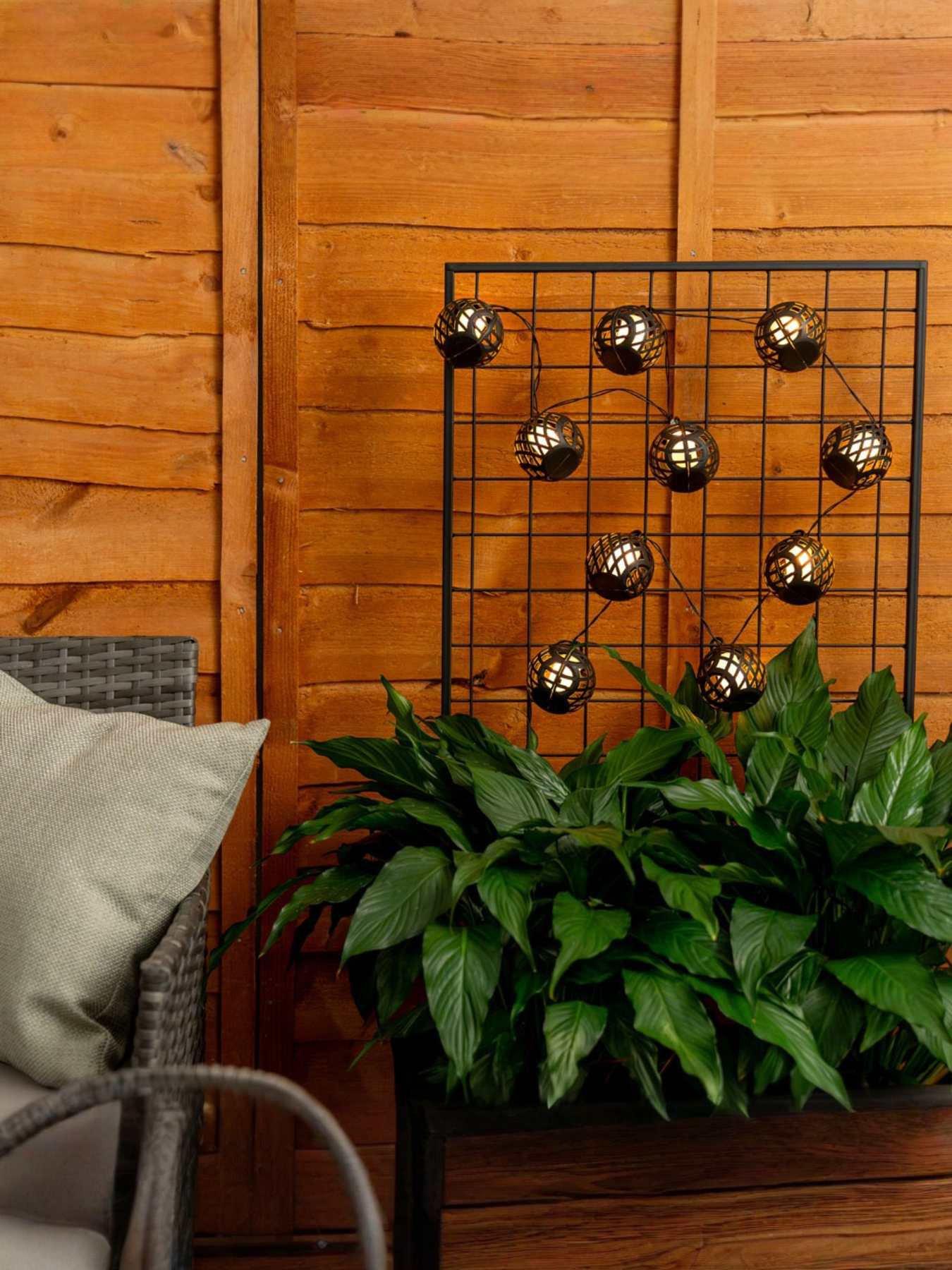 undefined Flame Effect Lantern Solar String Lights - Set of 10