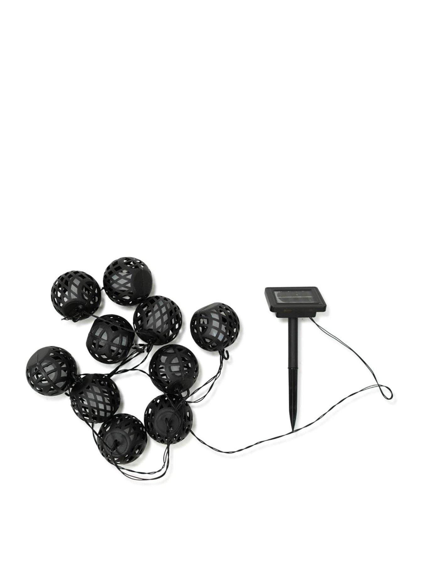 Flame Effect Lantern Solar String Lights - Set of 10 | Very