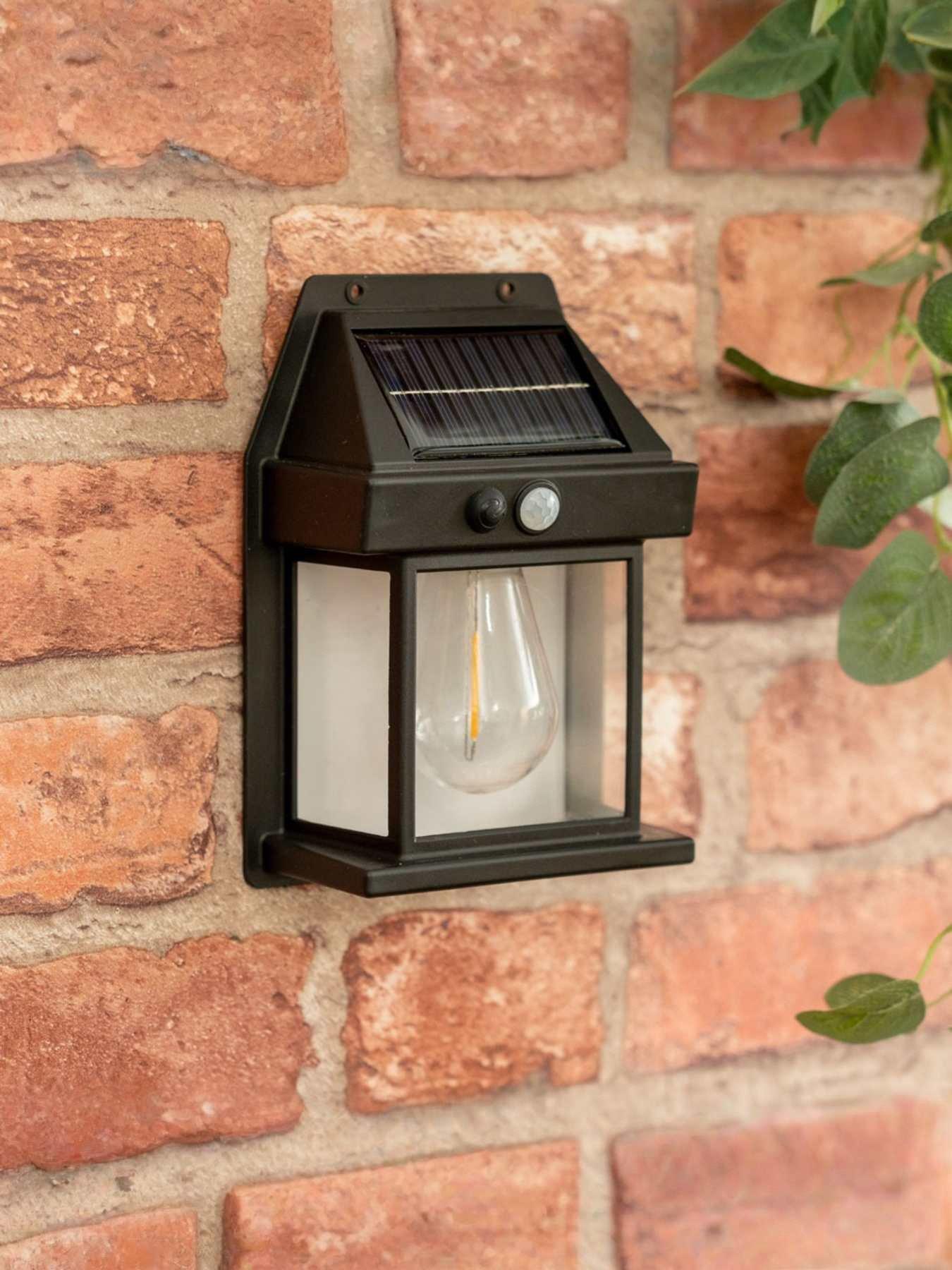 Image 1 of 5 of ValueLights PIR Motion Sensor Solar Wall and Fence Lights - Set of 4