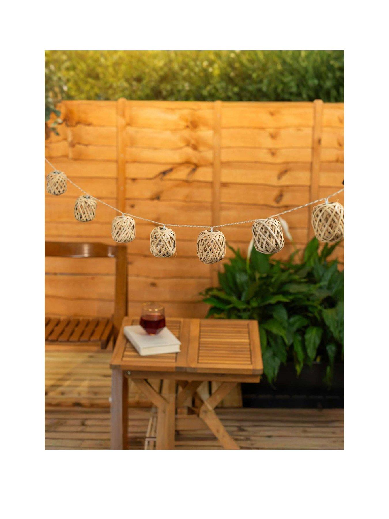 Image 1 of 1 of ValueLights Battery Powered Rattan Basket String Lights - Set of 10
