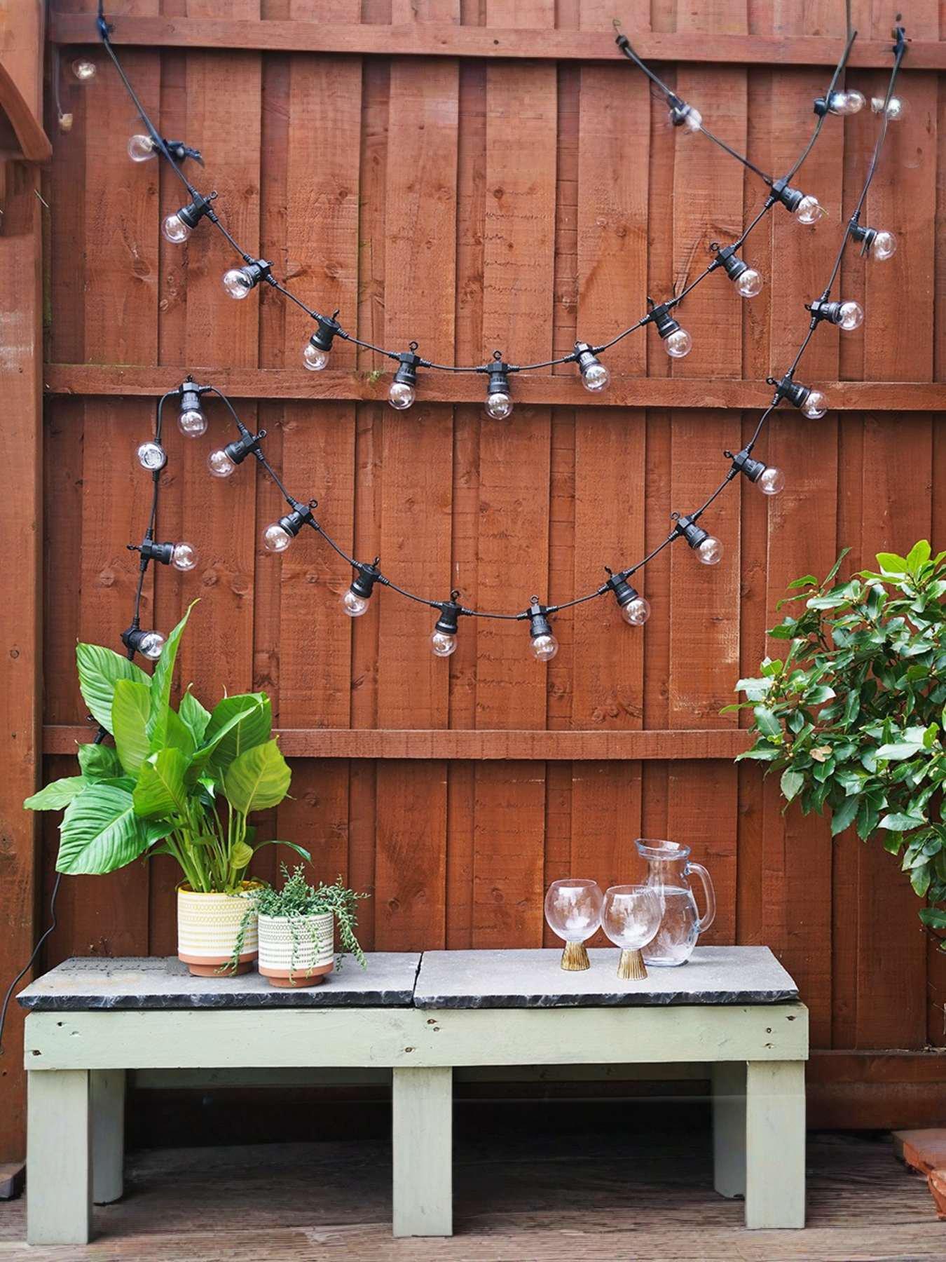 ValueLights Black IP44 5.7m Warm White LED Festoon Lights - Set of 10