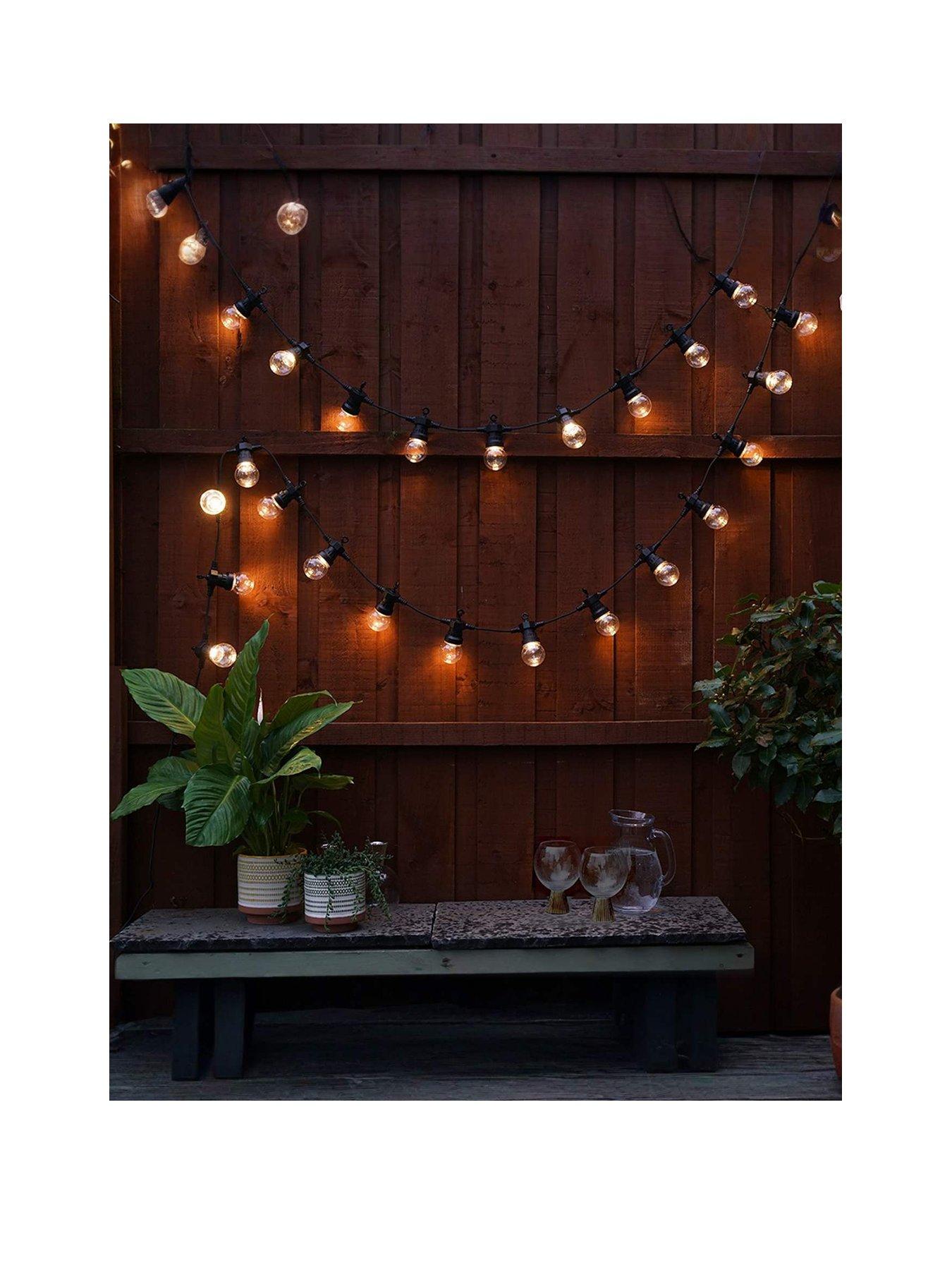Image 2 of 5 of ValueLights Black IP44 5.7m Warm White LED Festoon Lights - Set of 10