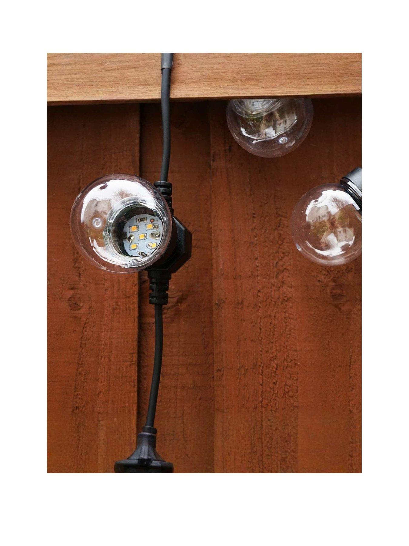 Image 3 of 5 of ValueLights Black IP44 5.7m Warm White LED Festoon Lights - Set of 10