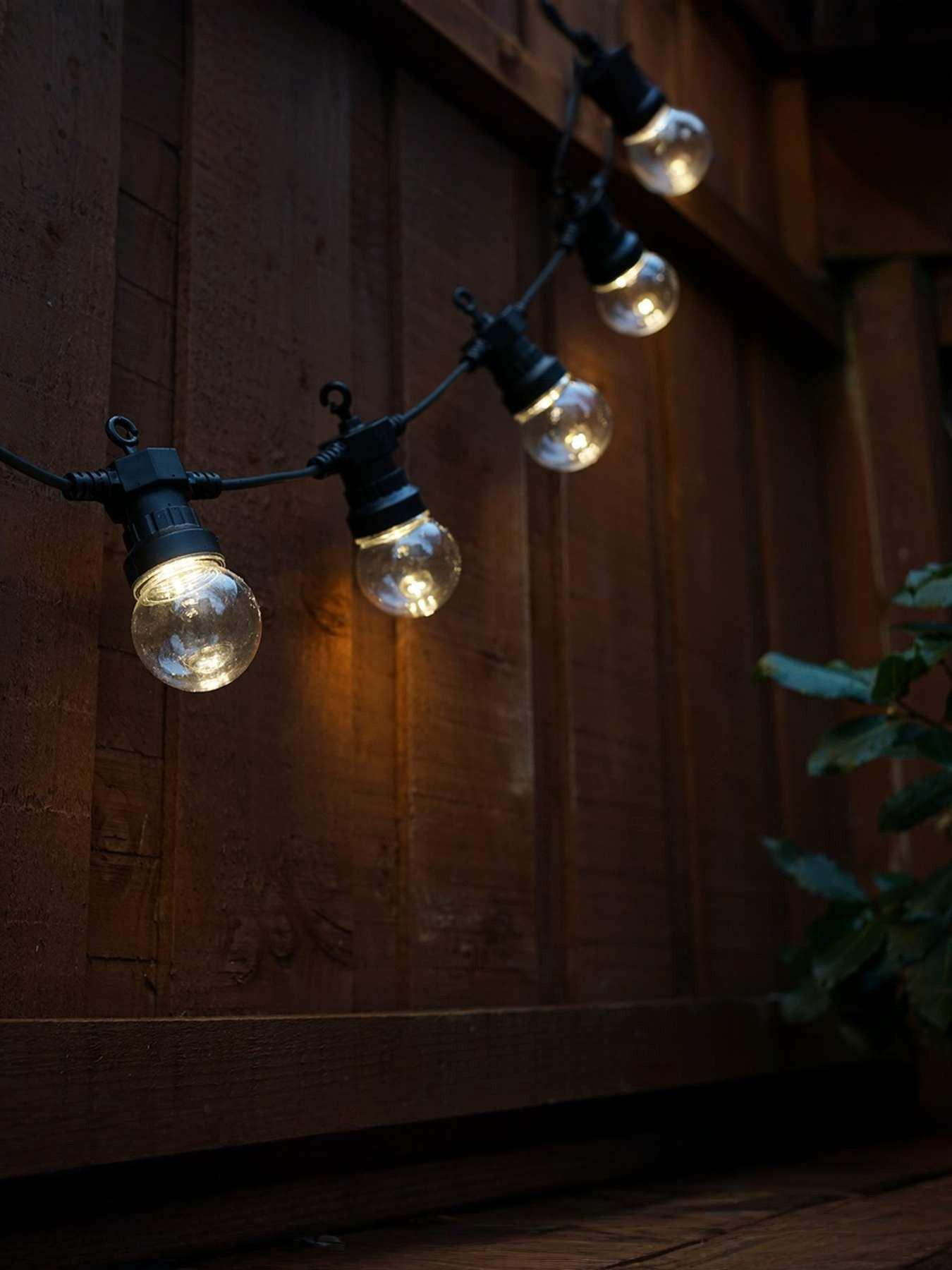 Image 4 of 5 of ValueLights Black IP44 5.7m Warm White LED Festoon Lights - Set of 10