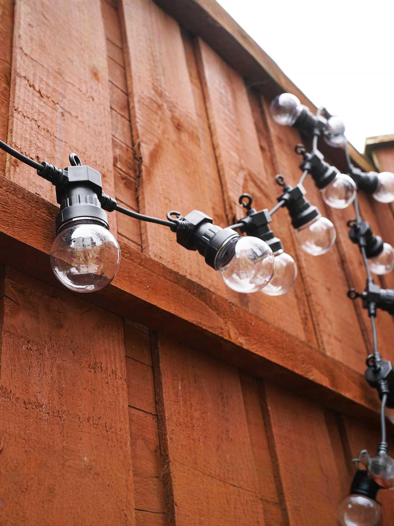 Image 5 of 5 of ValueLights Black IP44 5.7m Warm White LED Festoon Lights - Set of 10