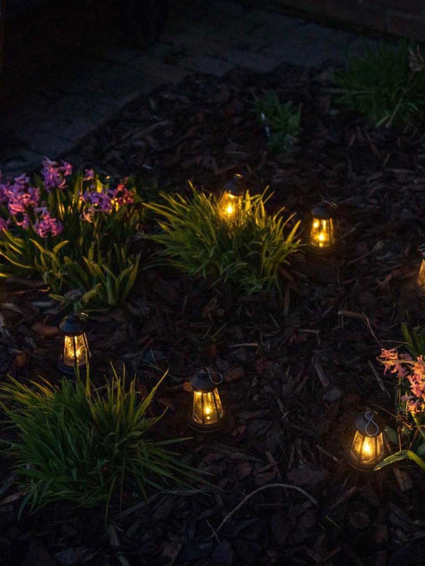 ValueLights Black Solar Powered Hanging Lanterns - Pack of 4