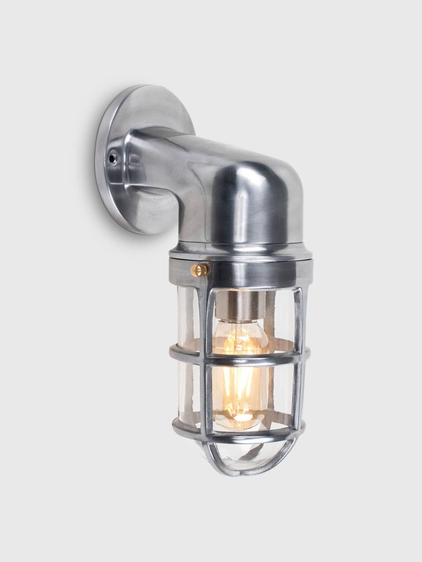 ValueLights Quay Polished Aluminium IP44 Nautical Outdoor Wall Light