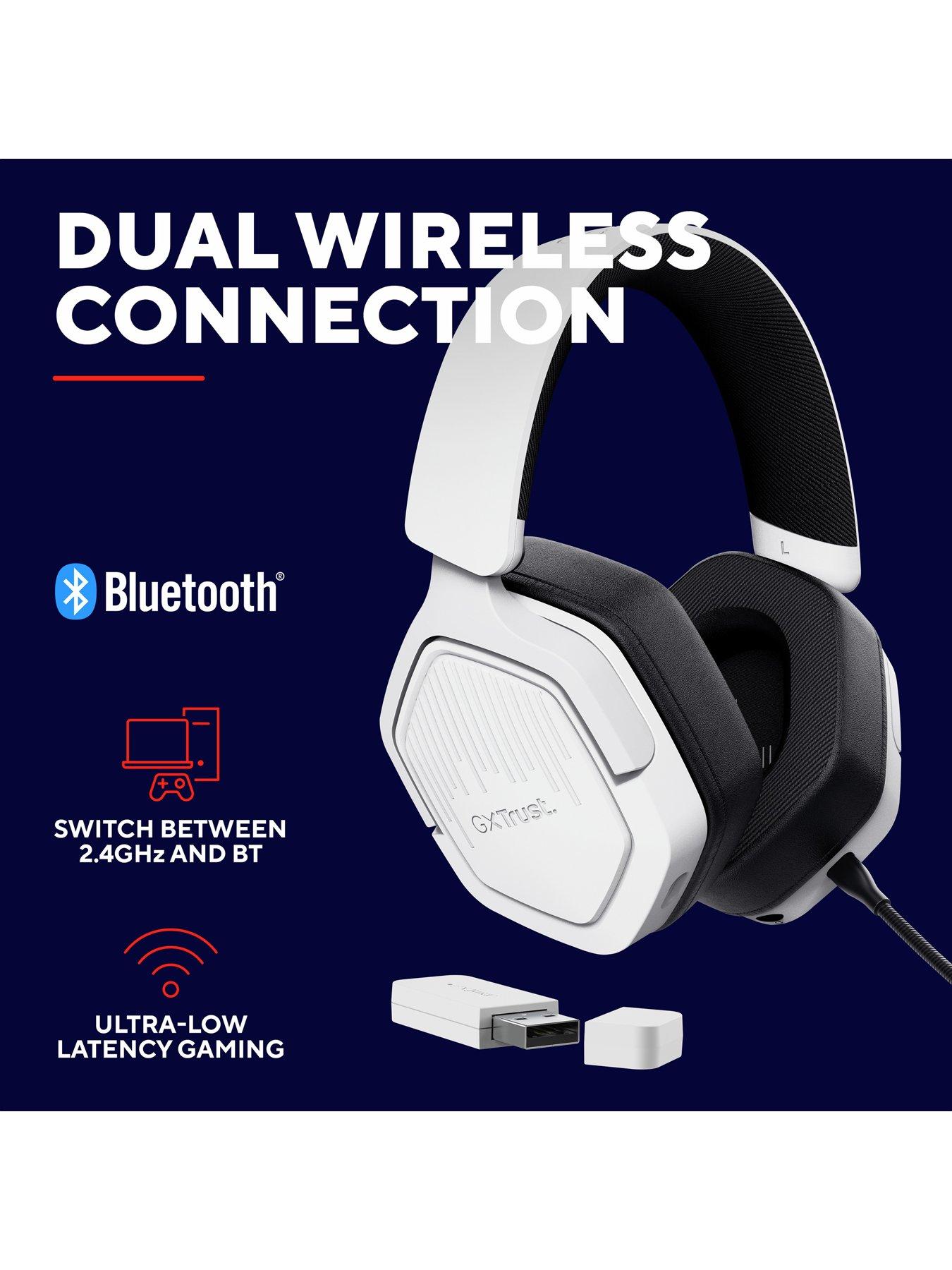 Image 4 of 8 of Trust GXT493W Carus Wireless Gaming Headset for PS4/5, Nintendo Switch 1/2, PC, Laptop, Smartphone, White