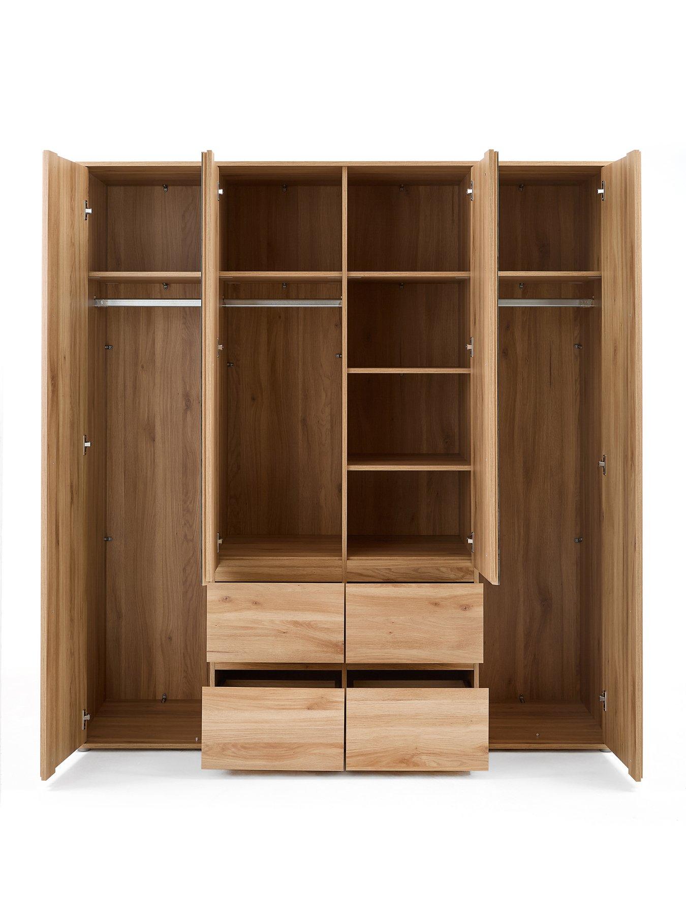 Image 4 of 7 of The Very Collection Lisson 4 Door Combi Wardrobe - FSC&reg; Certified