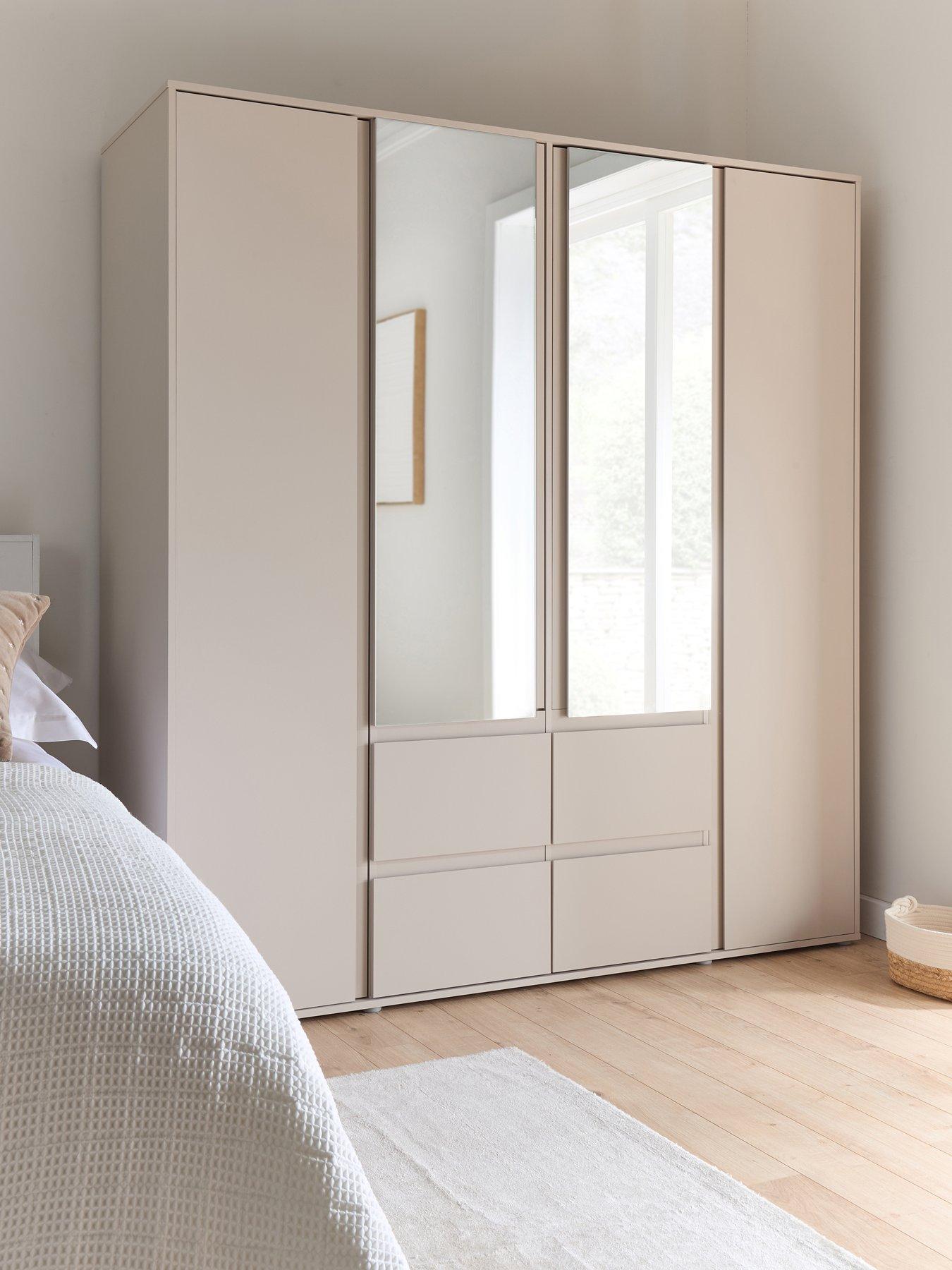 Image 1 of 7 of The Very Collection Lisson 4 Door Combi Wardrobe - Oatmeal&nbsp;- FSC&reg; Certified