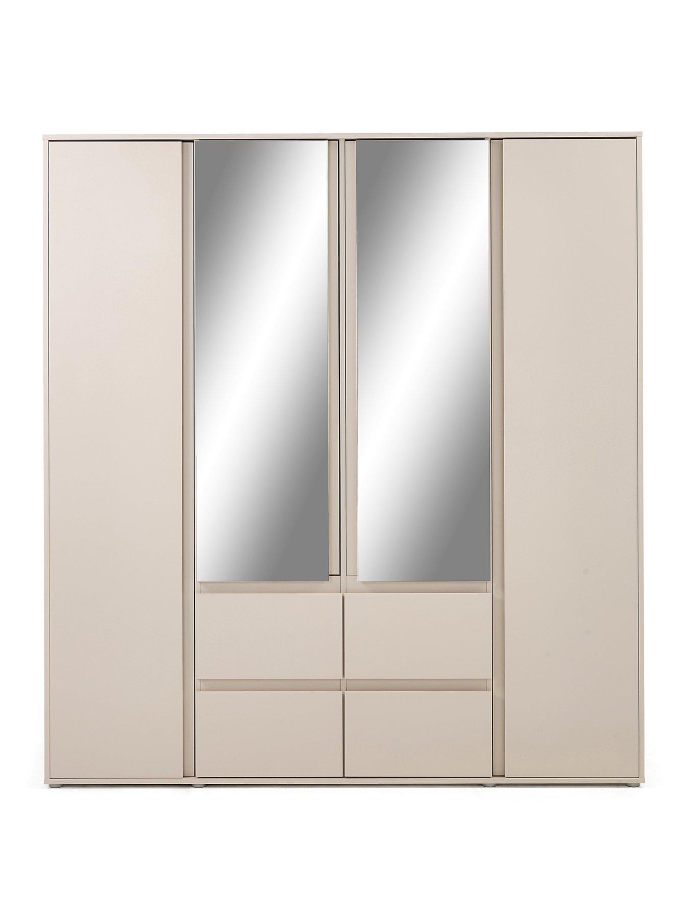 Image 2 of 7 of The Very Collection Lisson 4 Door Combi Wardrobe - Oatmeal&nbsp;- FSC&reg; Certified