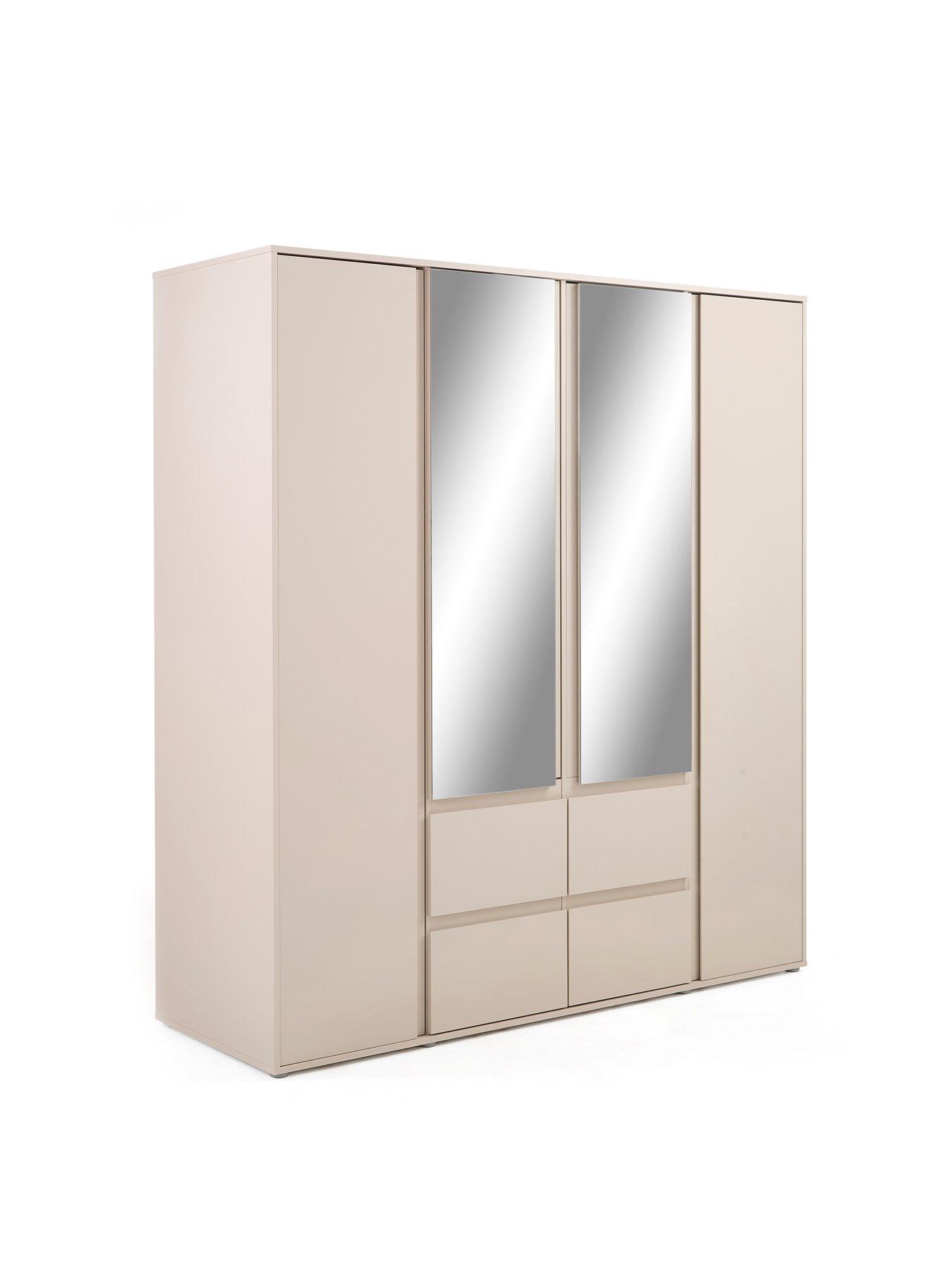Image 3 of 7 of The Very Collection Lisson 4 Door Combi Wardrobe - Oatmeal&nbsp;- FSC&reg; Certified