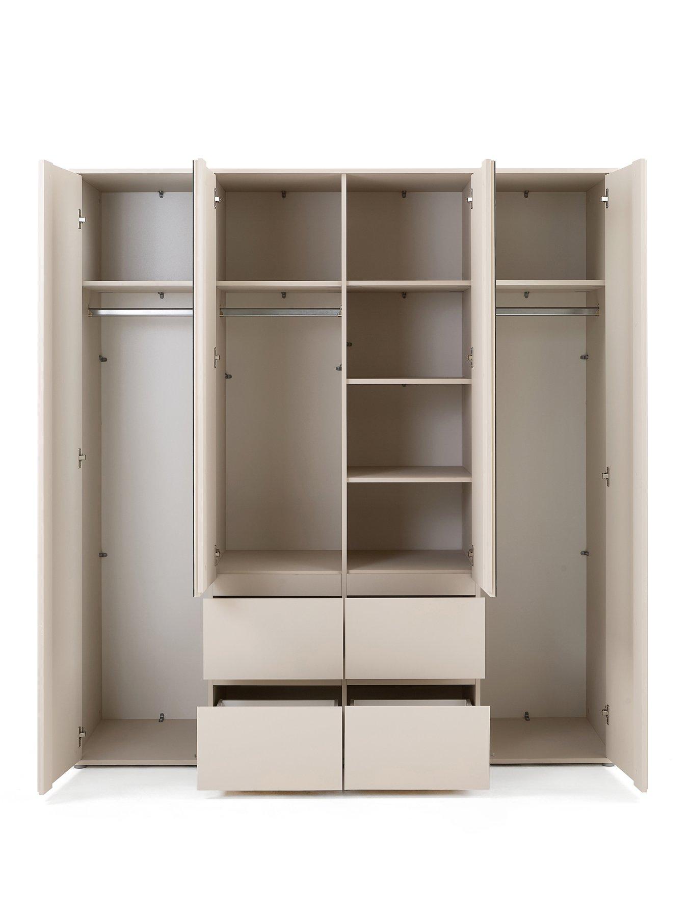 Image 4 of 7 of The Very Collection Lisson 4 Door Combi Wardrobe - Oatmeal&nbsp;- FSC&reg; Certified