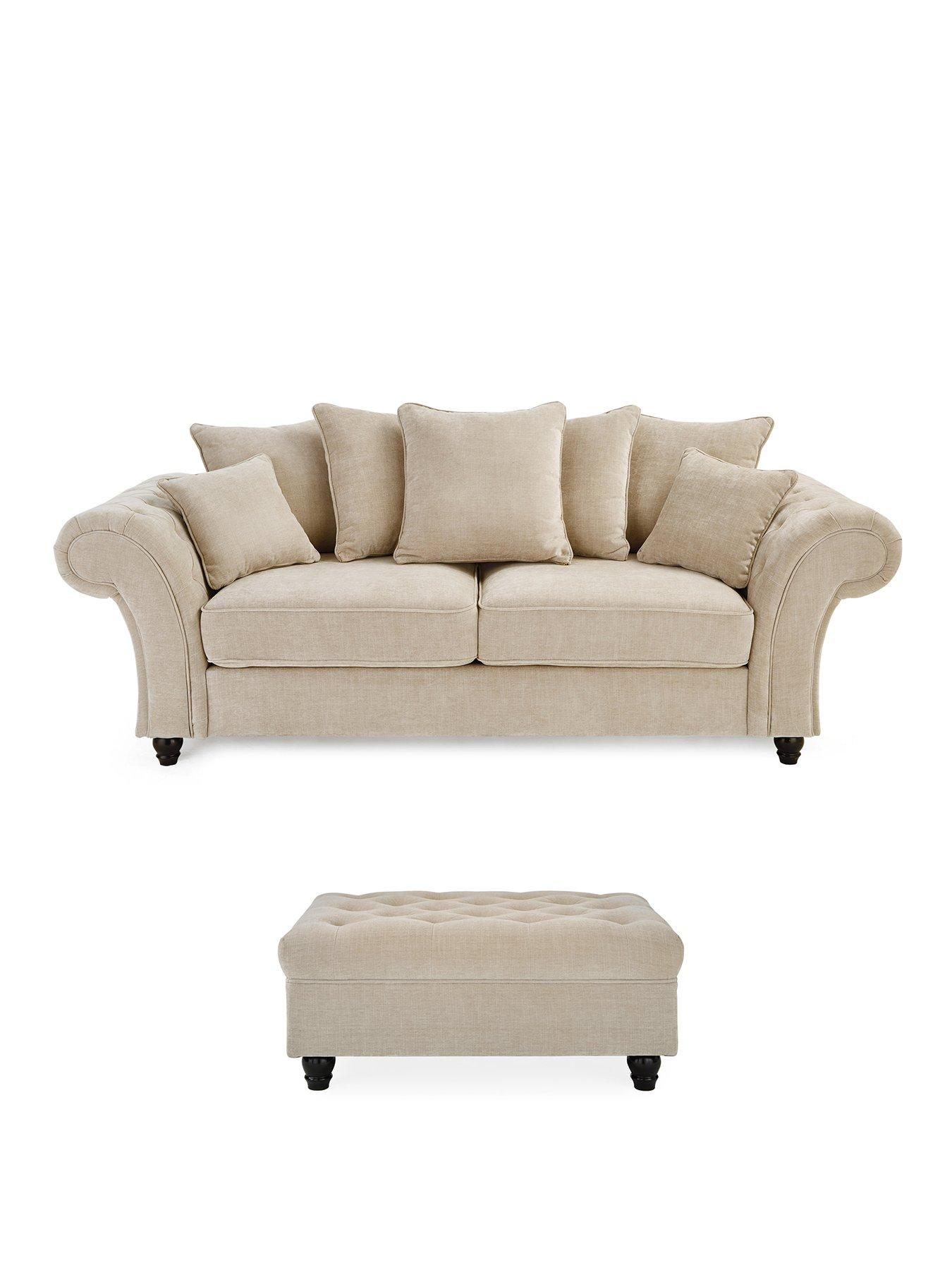 Image 1 of 6 of The Very Collection Windsor 3 Seater + Footstool
