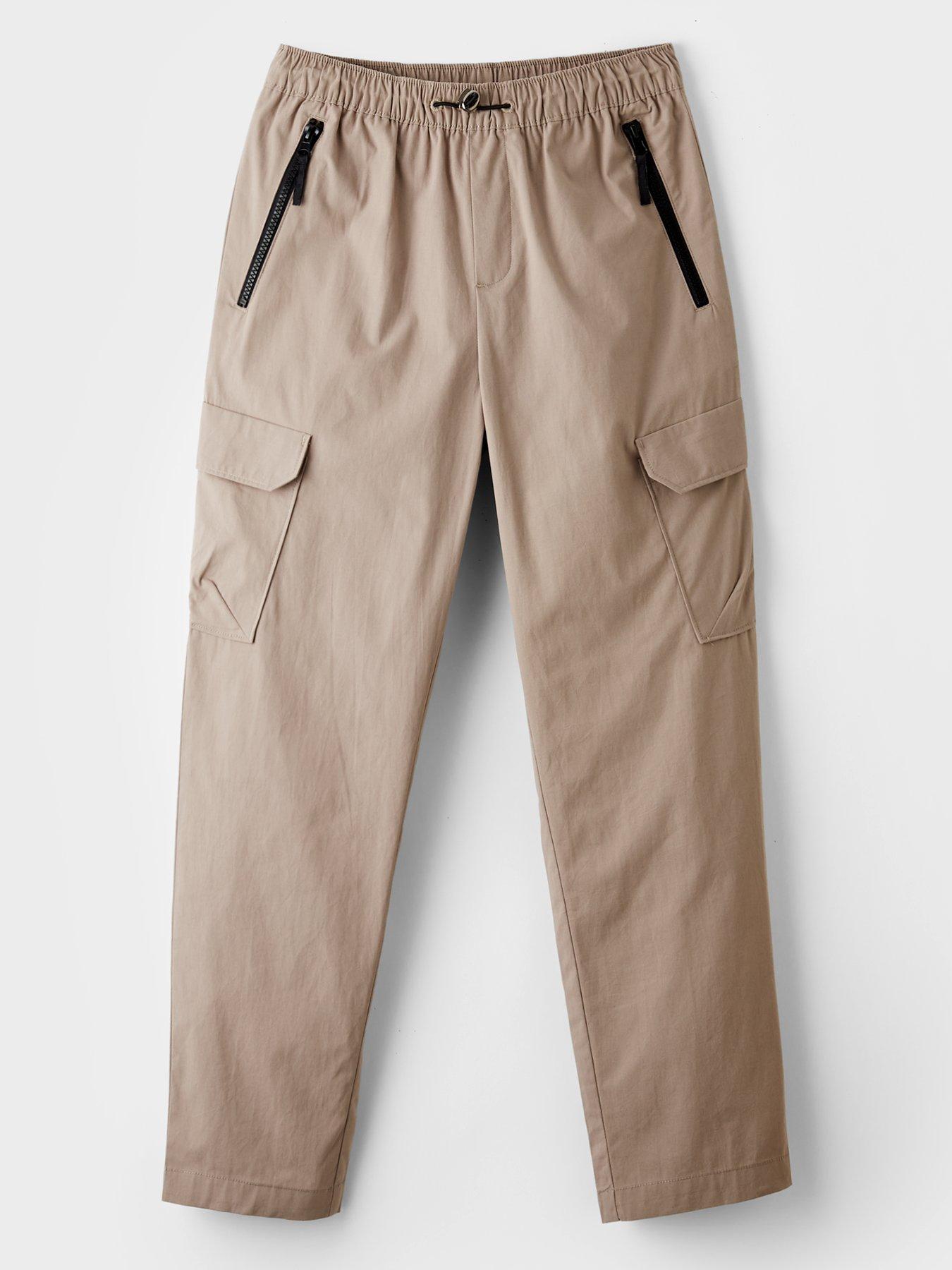 V by Very Boys Cargo Trousers - Stone Beige