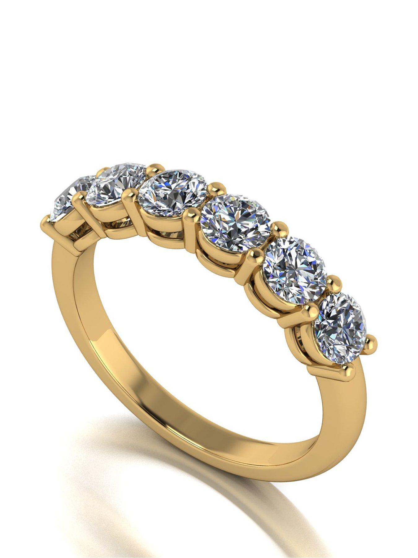 Moissanite 9Ct 6 Stone Eternity Ring- Gold