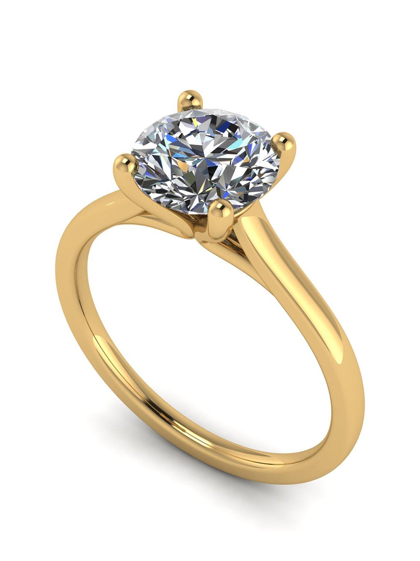 undefined 9Ct Gold 15Ct Eq Solitaire Ring