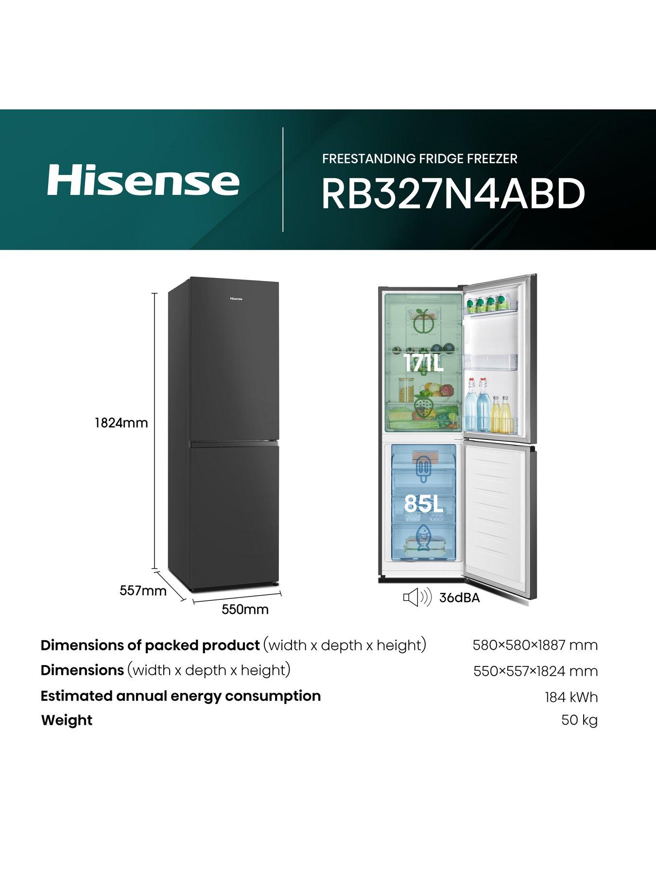Image 6 of 7 of Hisense RB327N4ABD Freestanding 50/50&nbsp;D Rated&nbsp;Fridge Freezer