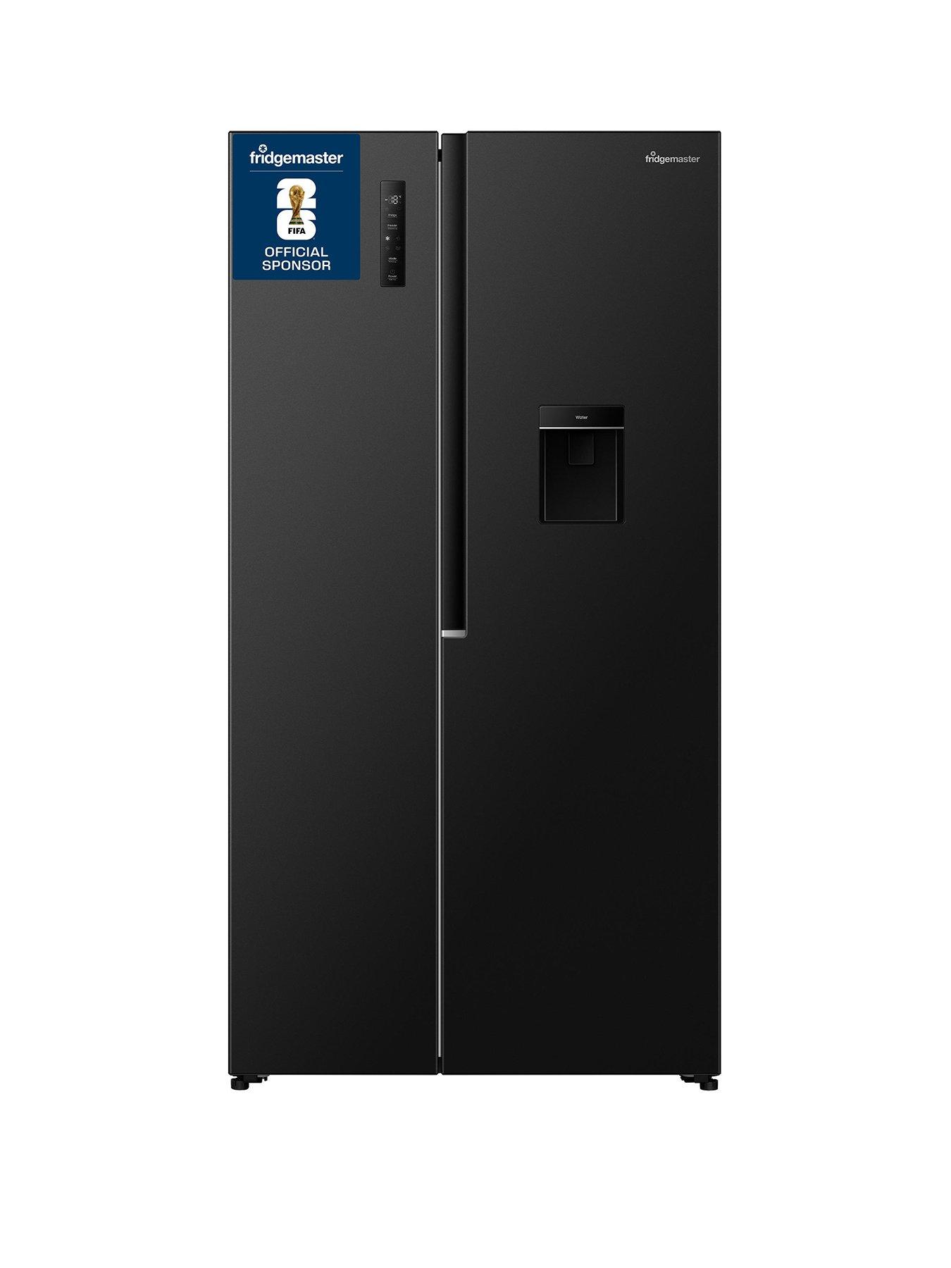Fridgemaster MS91558DEB 179cm High, Non-Plumbed, Total No Frost, American Fridge Freezer, E Rated - Black