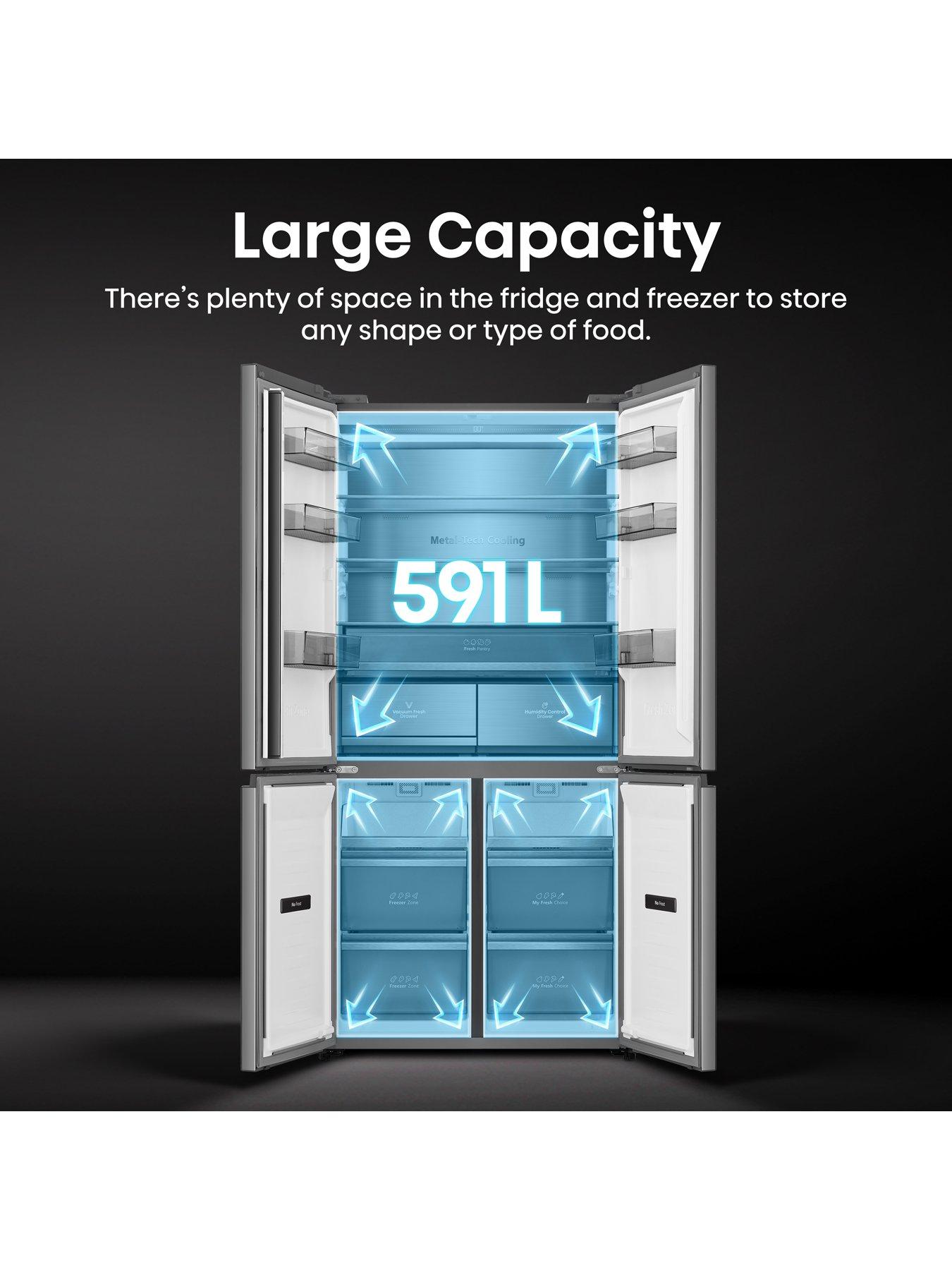 Image 5 of 7 of Hisense RQ768N4GVE KitchenFit Multidoor Fridge Freezer 591L Silver Glass - E Rated