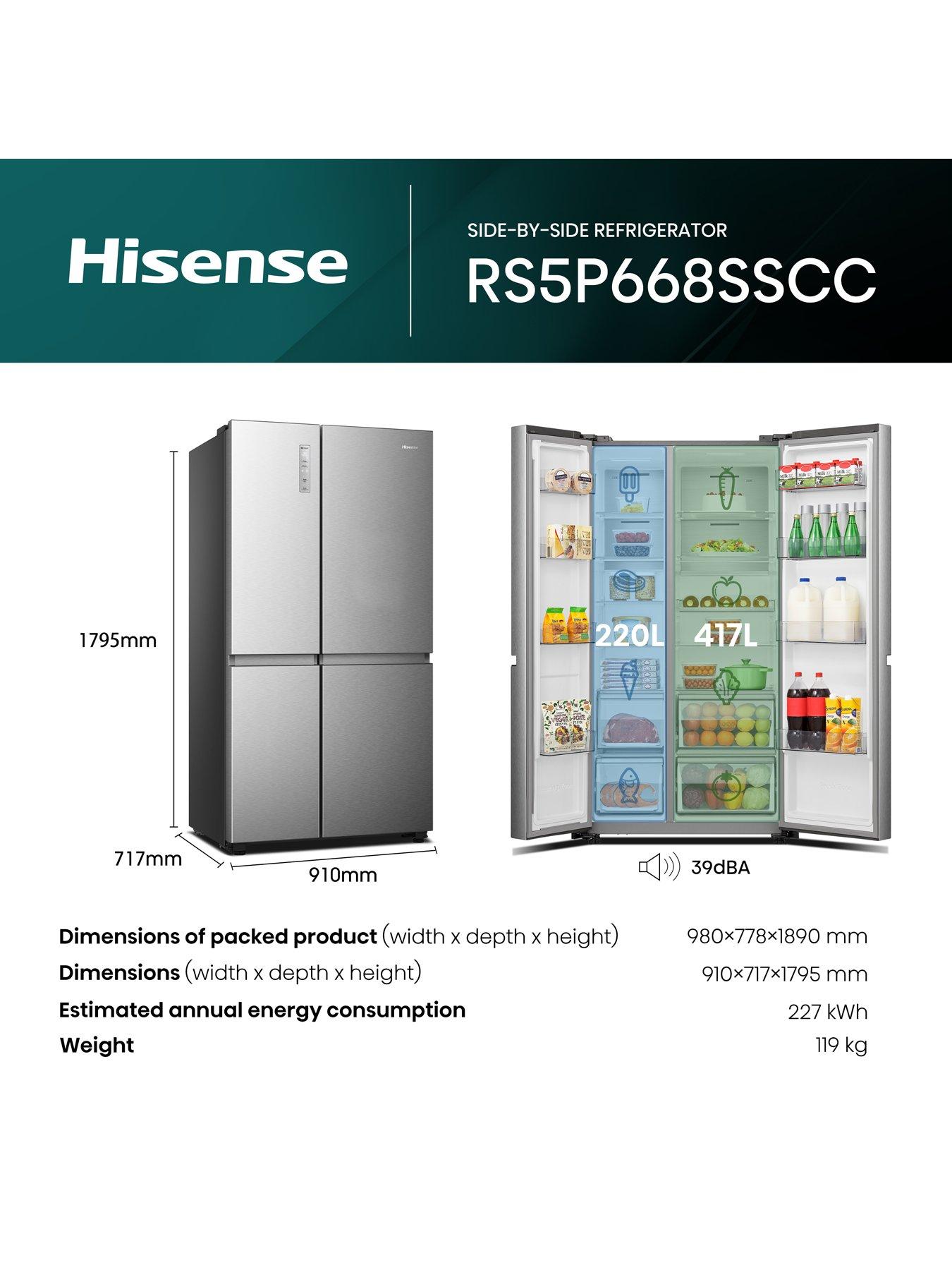 Image 5 of 6 of Hisense PureFlat RS5P668SSCC American Smart Fridge Freezer - Stainless Steel