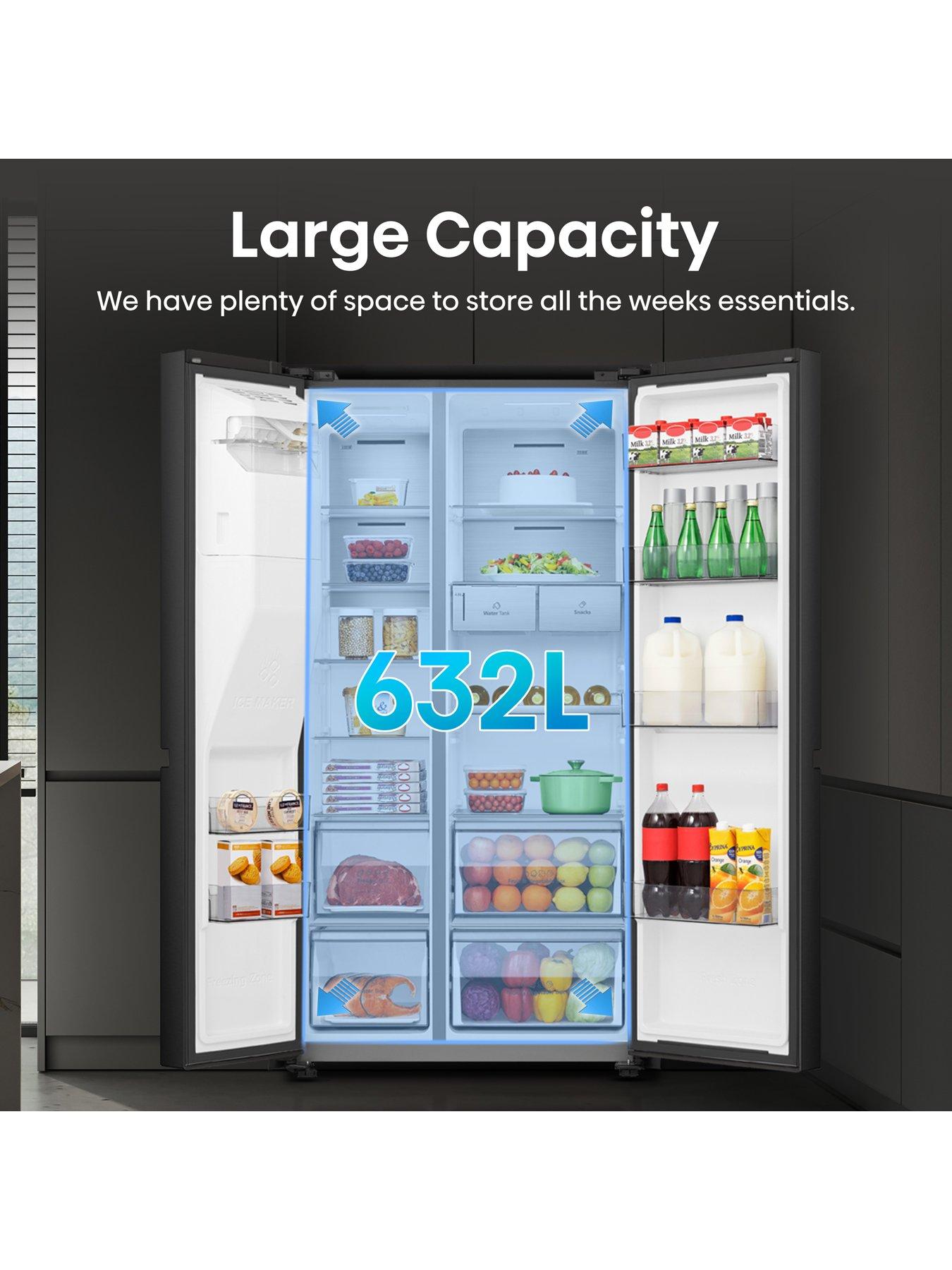 Image 4 of 7 of Hisense PureFlat Infinite RS818N4TFC American Smart Fridge Freezer - Black Stainless Steel