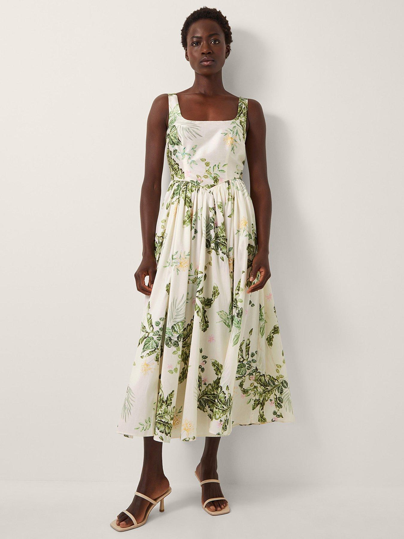 undefined Sicily Printed Dress - Cream