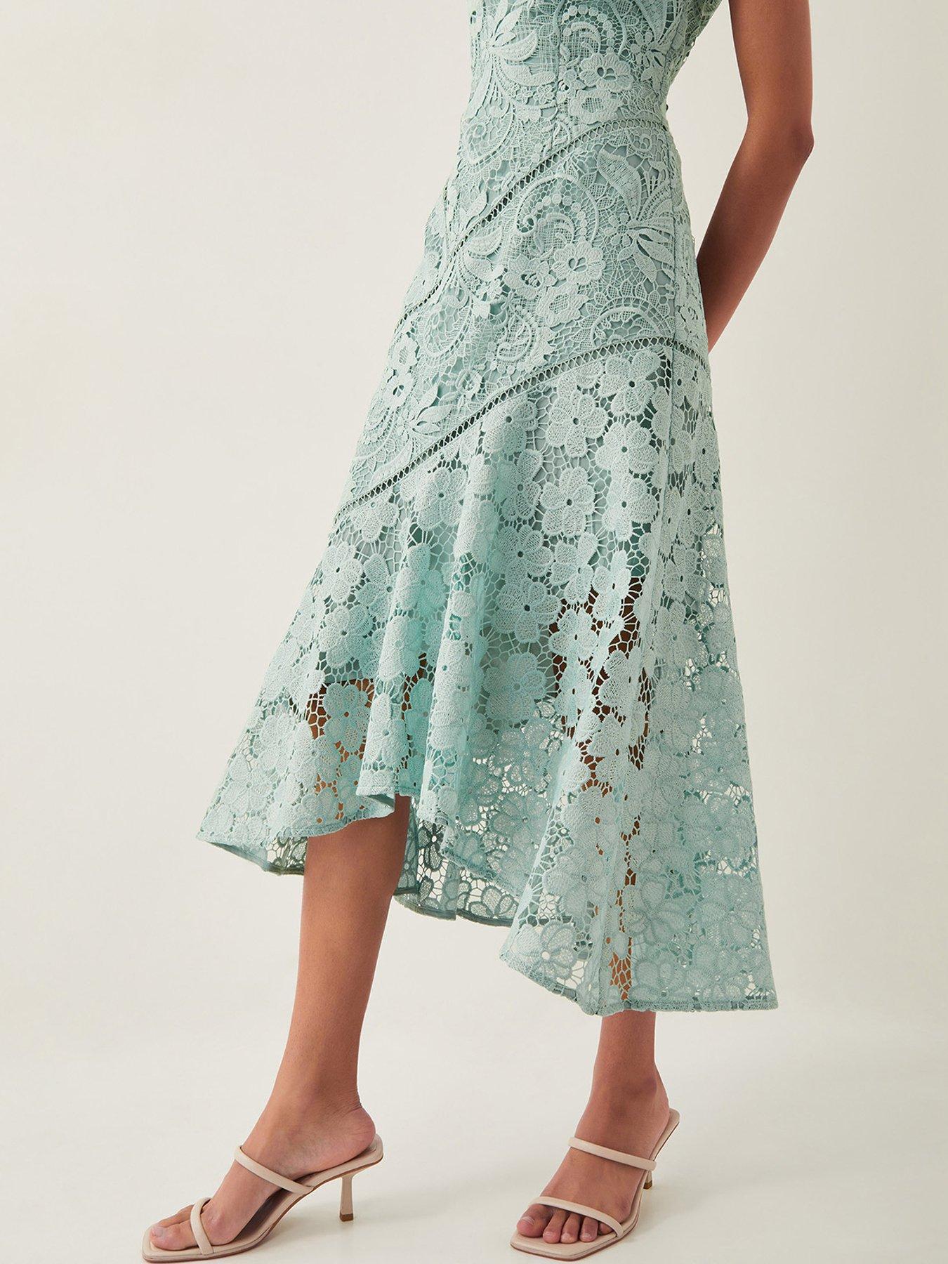 Monsoon Gianna Sleeveless Lace Midi Dress - Sage | Very