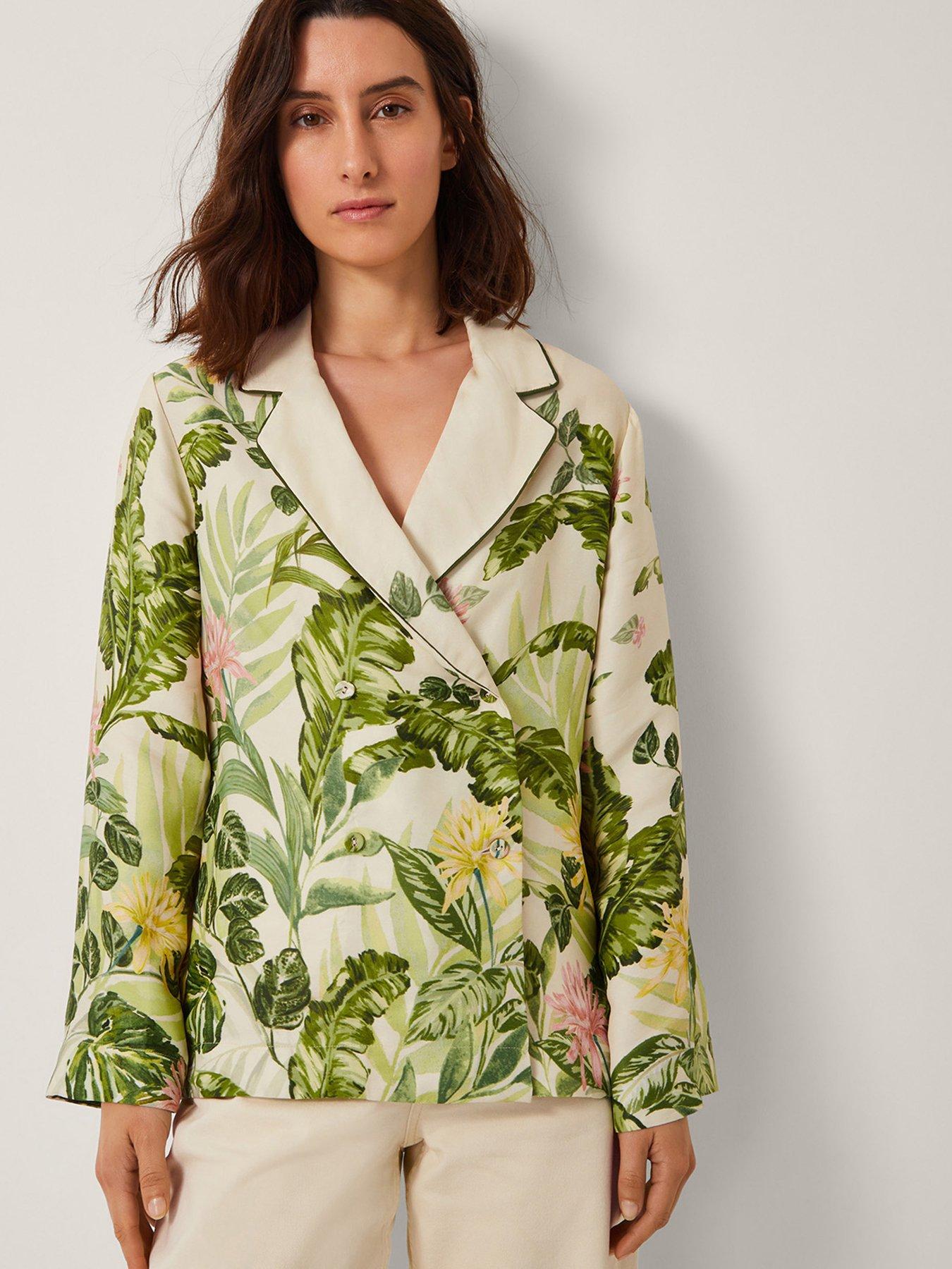 undefined Fleur Printed Shacket - Cream
