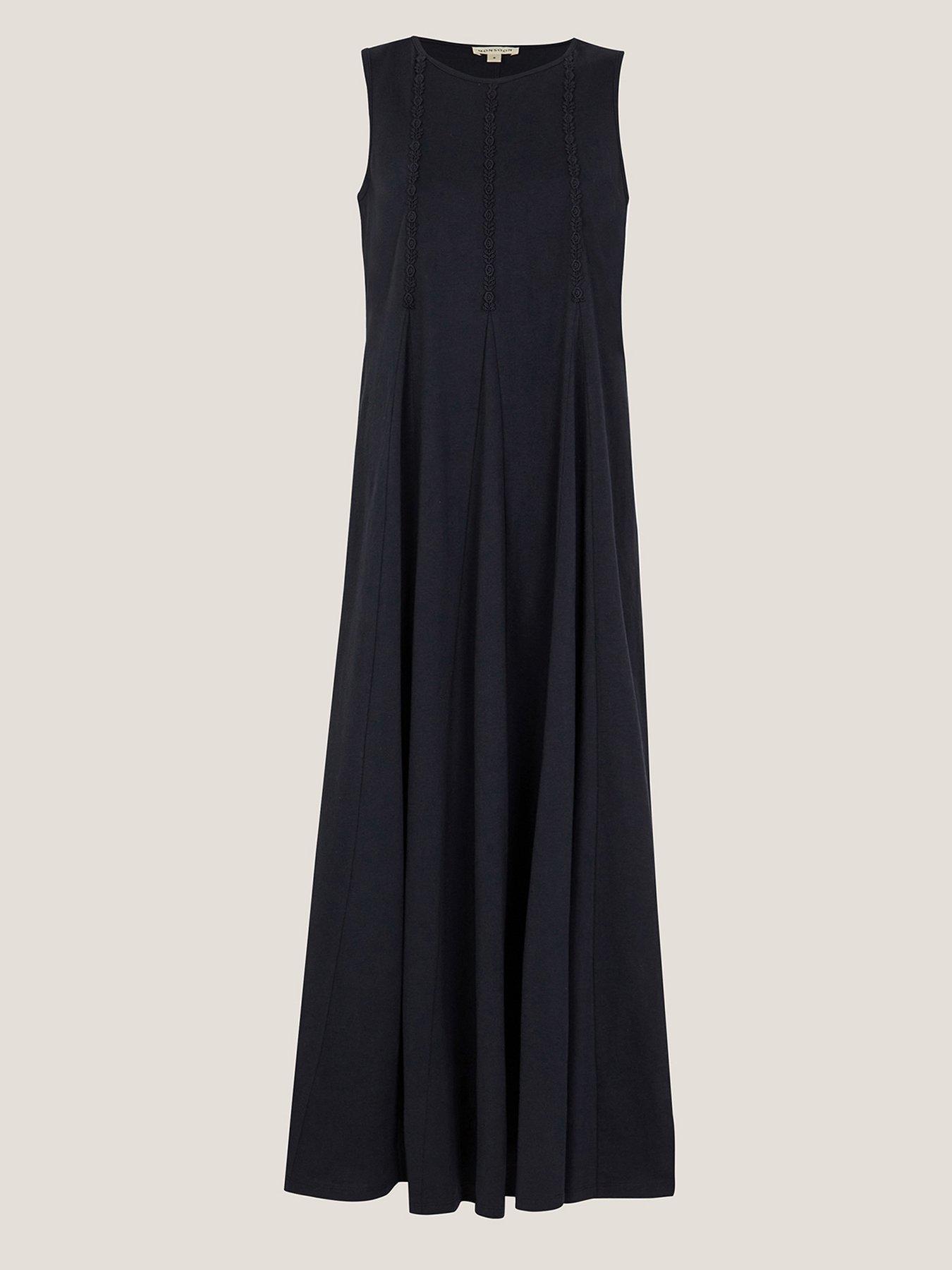 Image 3 of 5 of Monsoon Tate Trim Jersey Dress - Navy