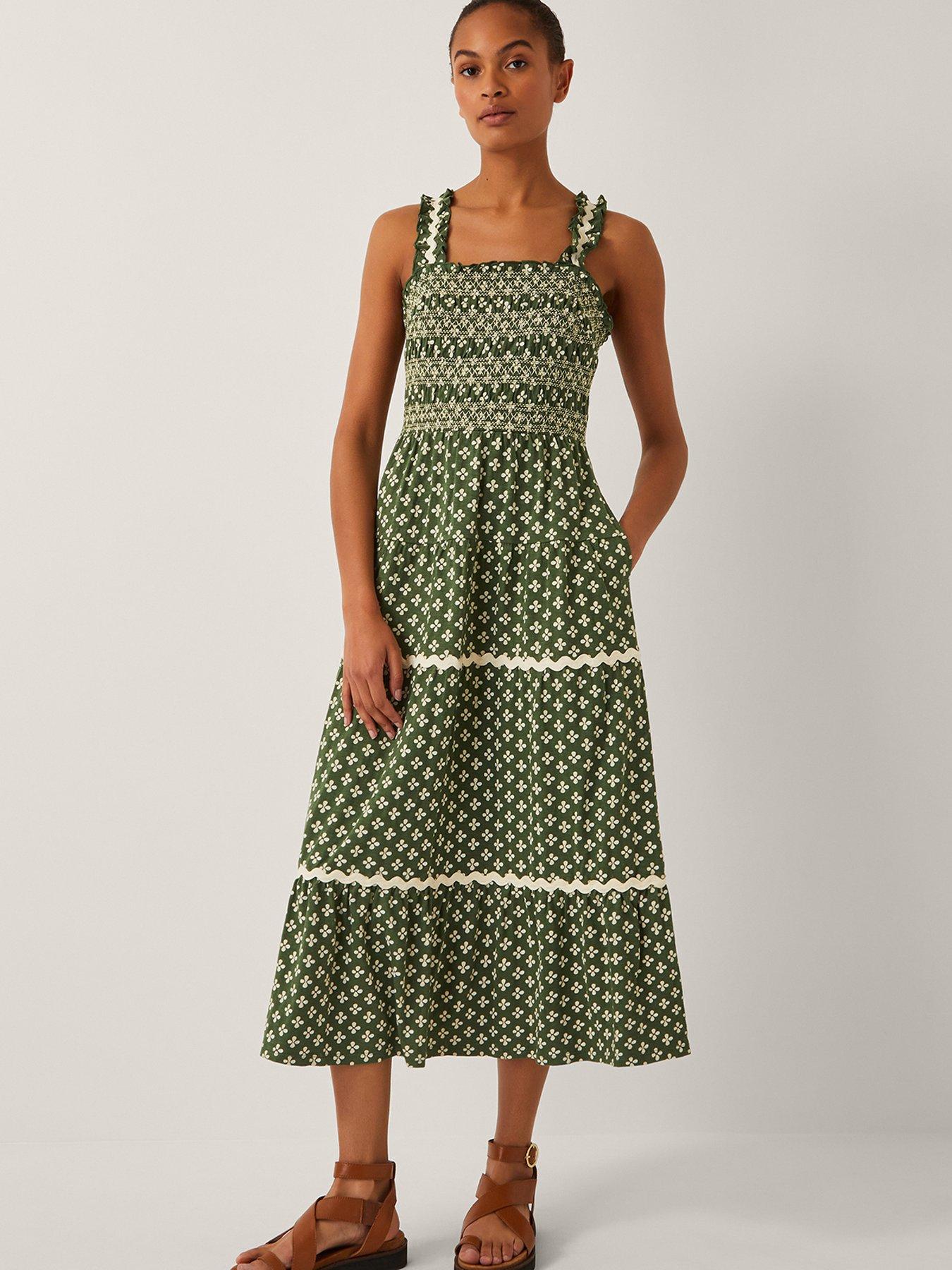 undefined Daisey Geo Jersey Dress - Khaki