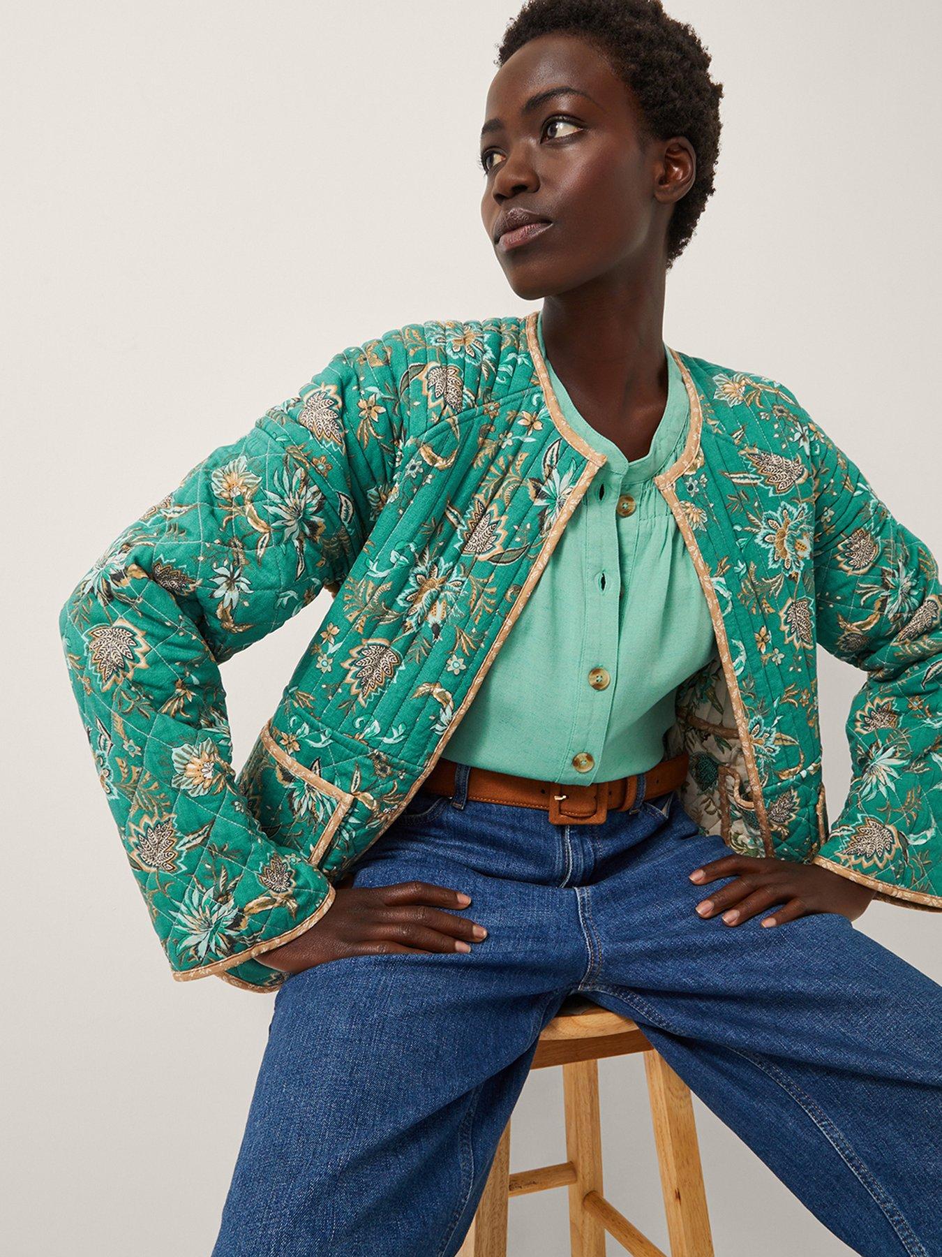 Monsoon Saoirse Print Jacket - Cream | Very