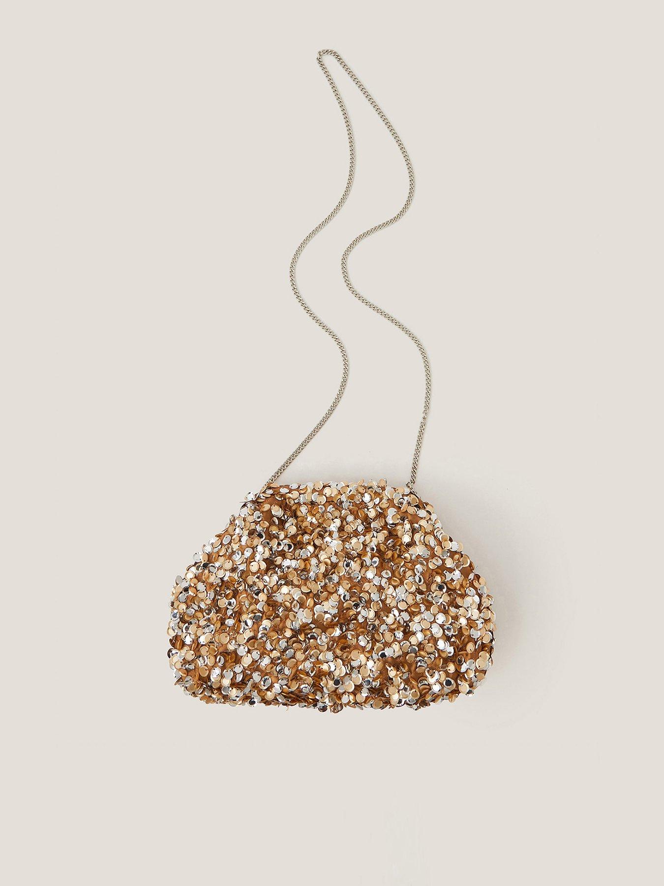 undefined Kira Sequin Clutch - Gold