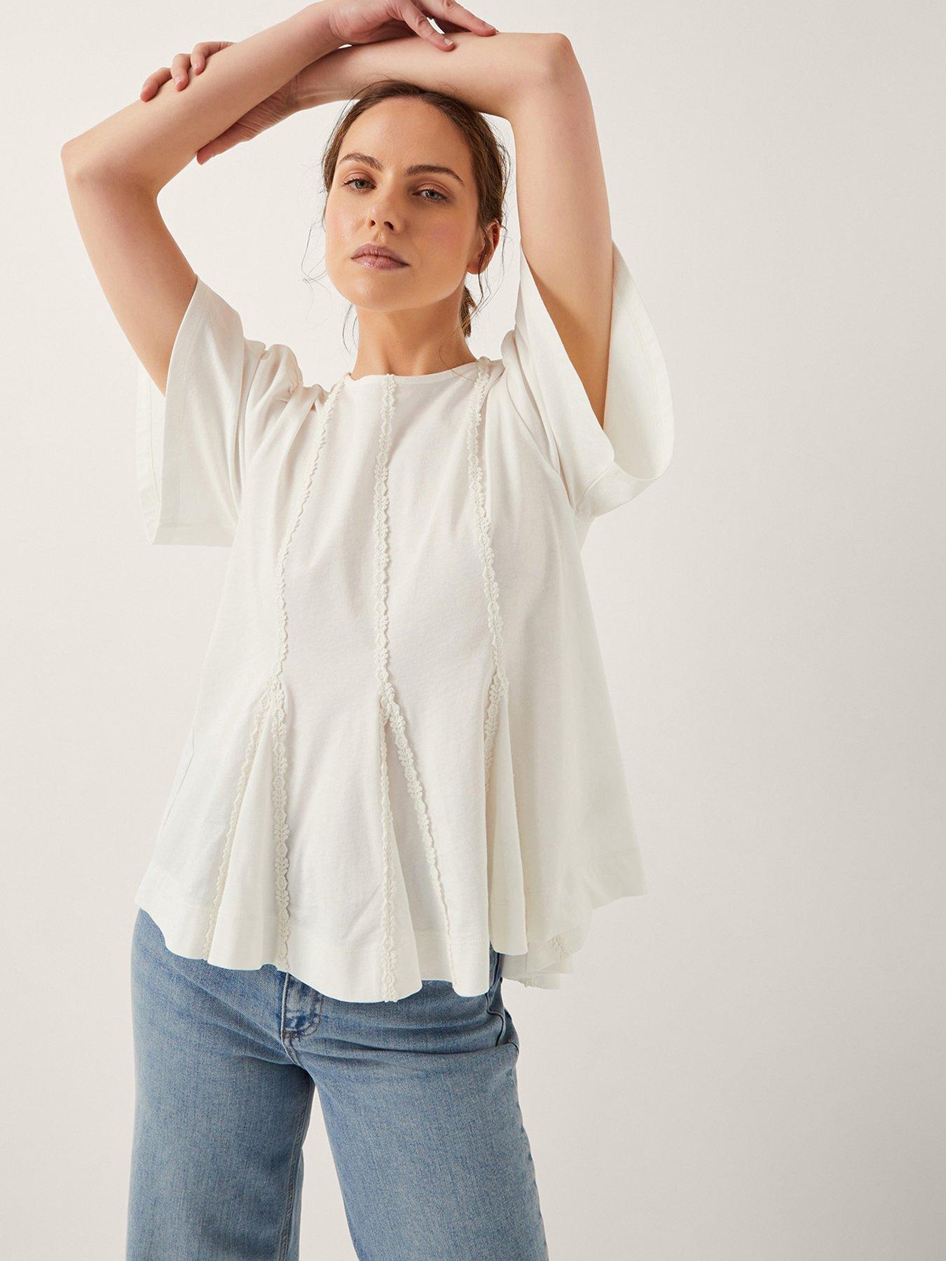 undefined Tate Trim Jersey T-shirt - White