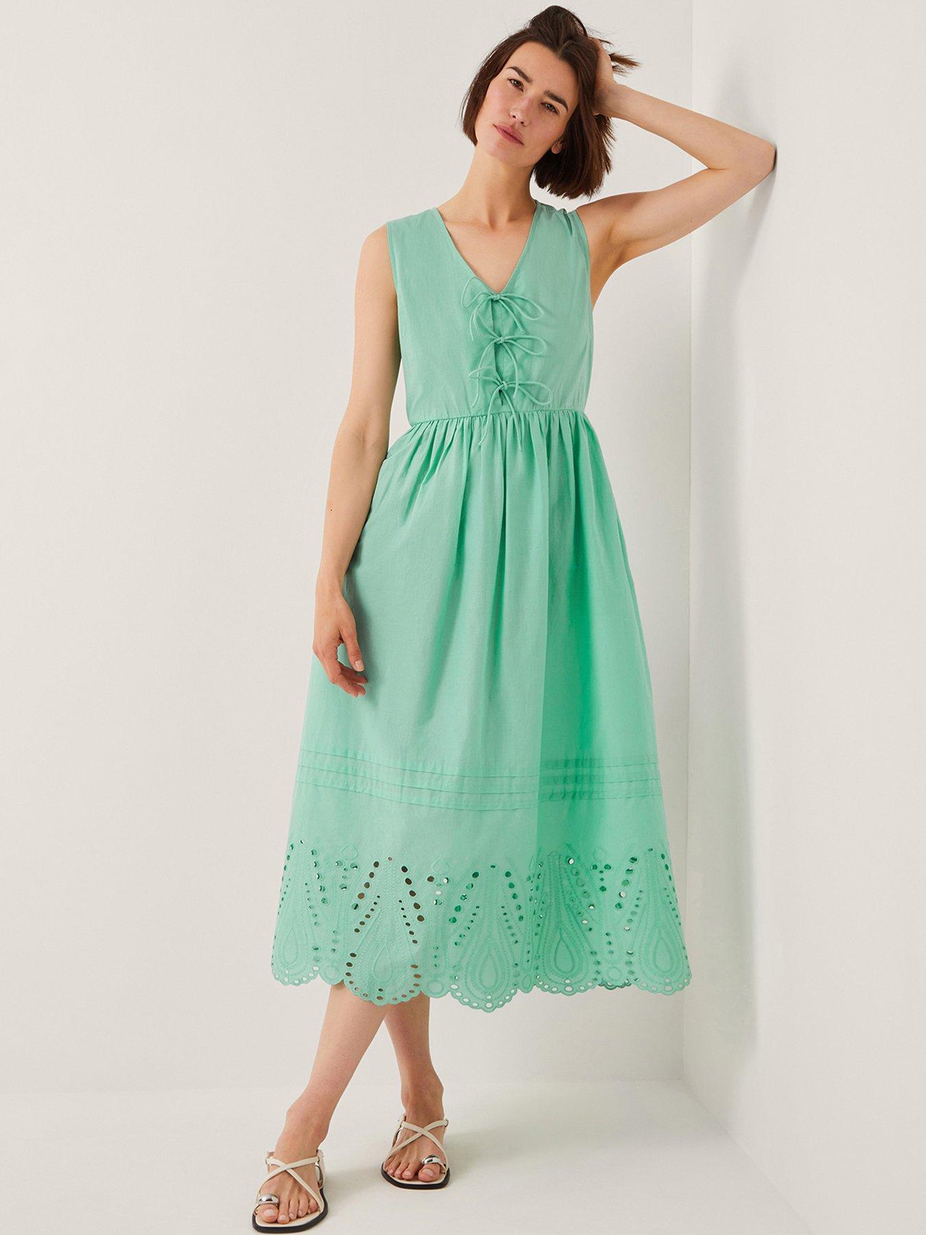 undefined Sadie Tie Dress - Sea Green