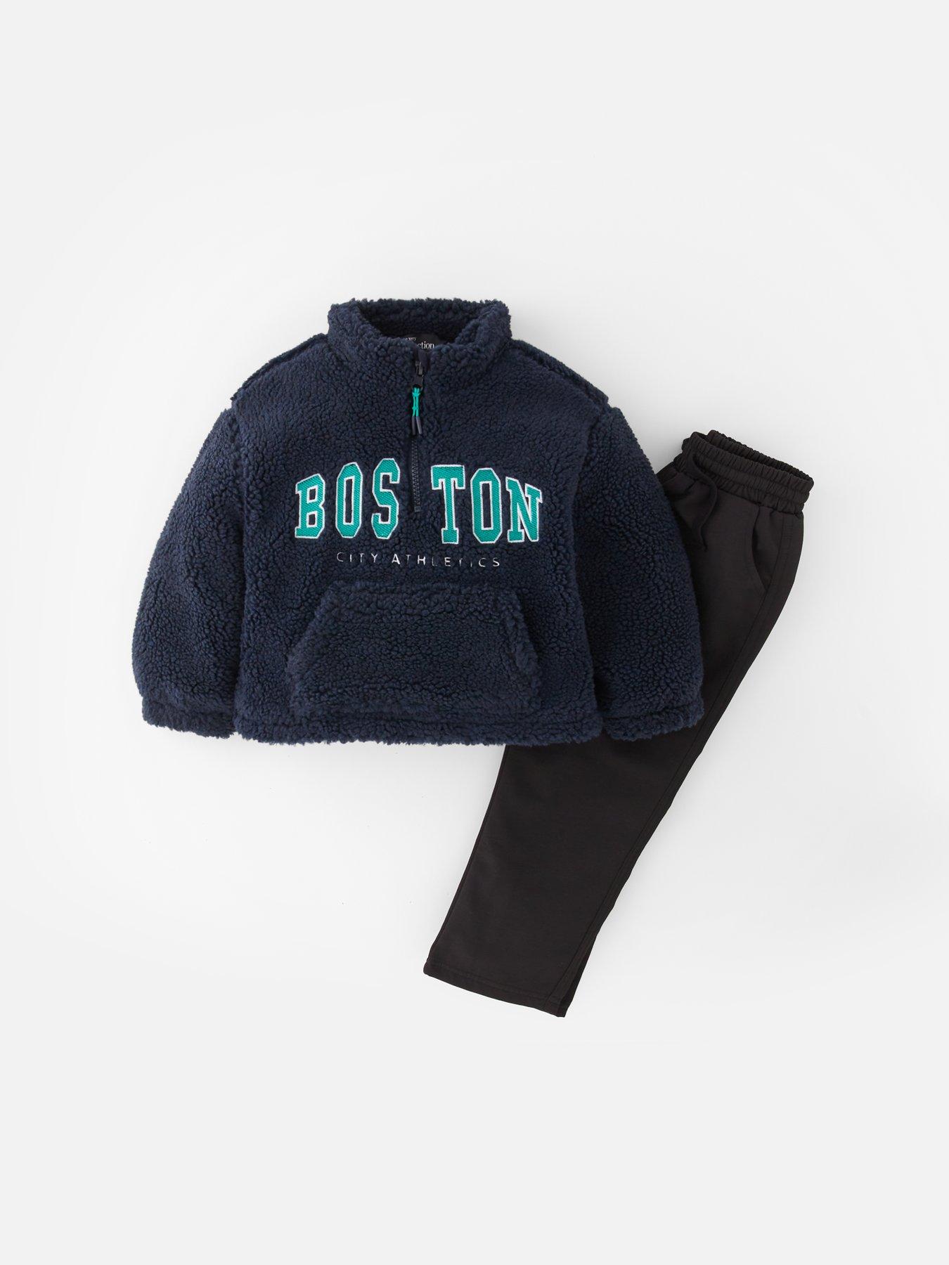 Image 6 of 6 of The Very Collection Boys Fleece Funnel Neck Zip Through And Chino Trousers - Multi