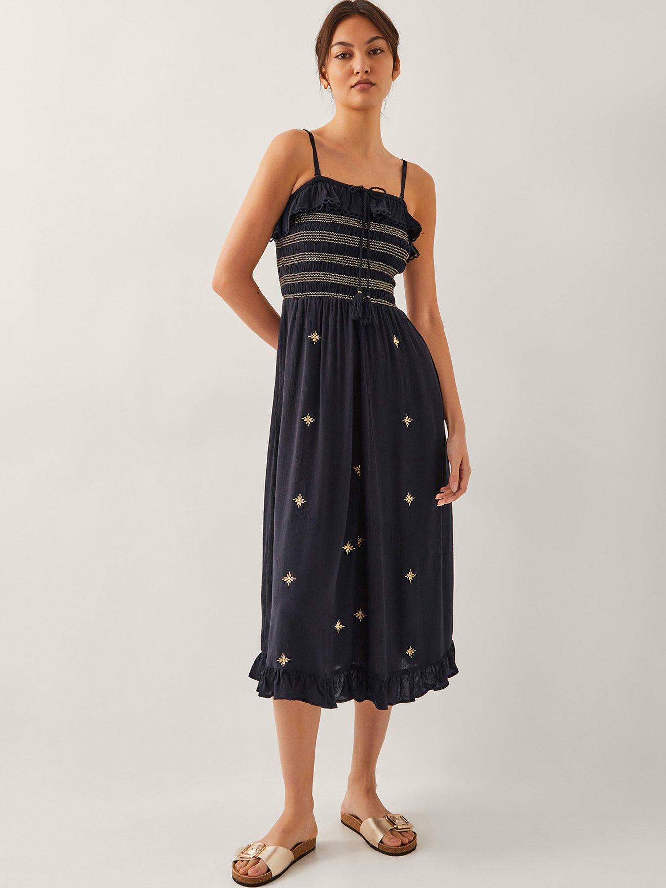undefined Blair Frill Dress - Black