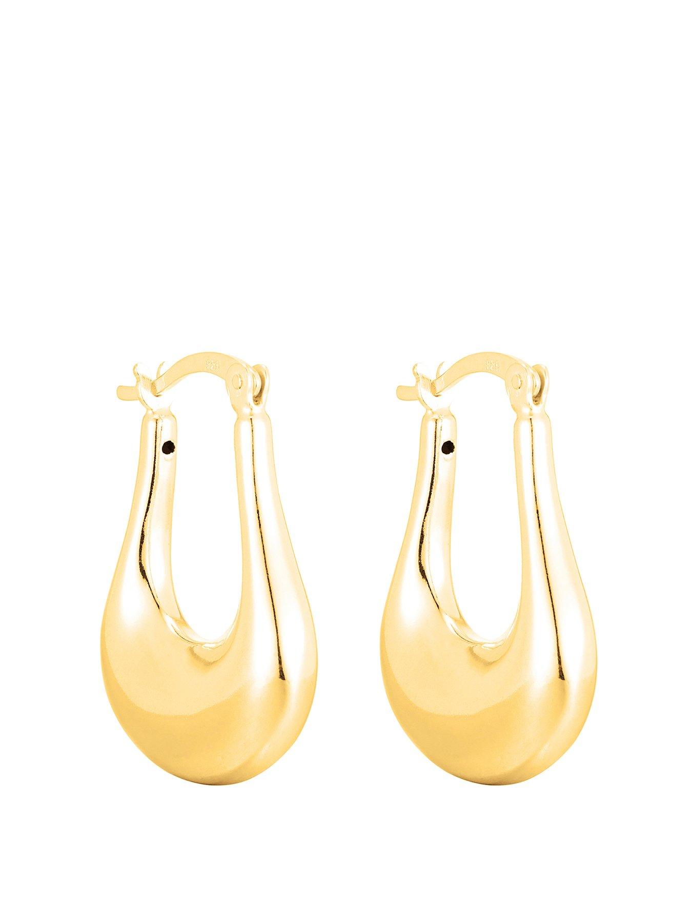 undefined 18Ct Vermeil Chunky Molten Hoops - Gold Plated Silver