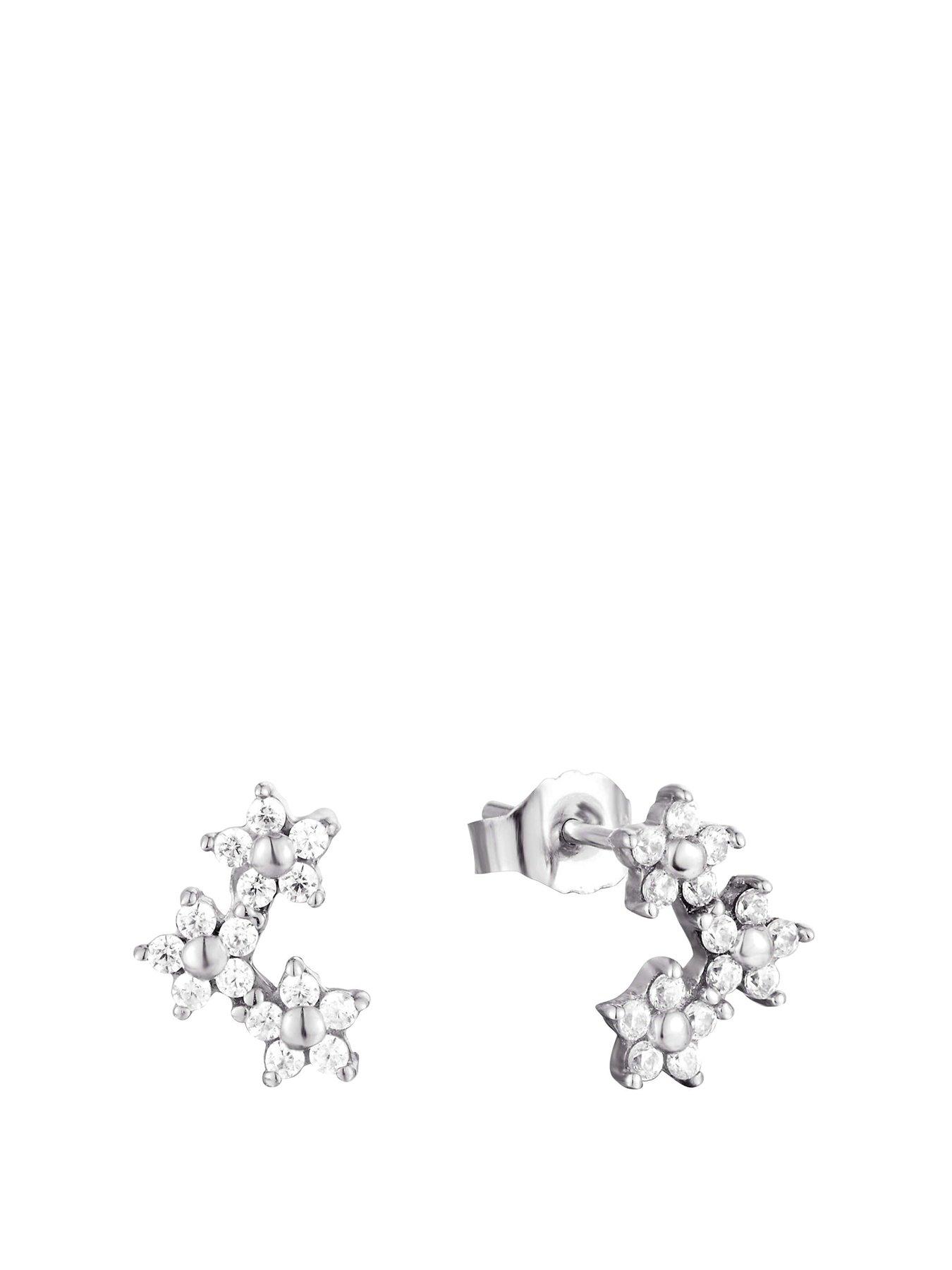 undefined Flower CZ Trio Studs