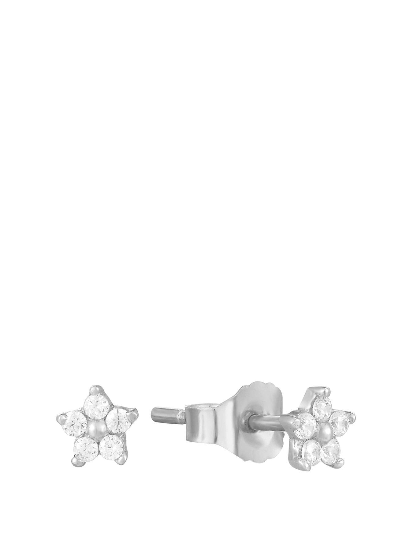 undefined CZ Daisy Flower Studs