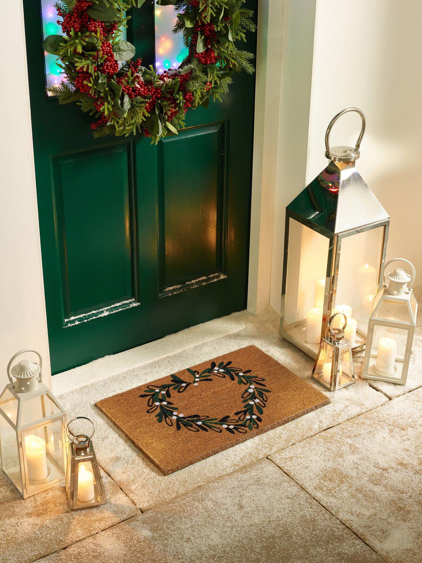 Very Home Mistletoe Heart Doormat 40x60 - Multi